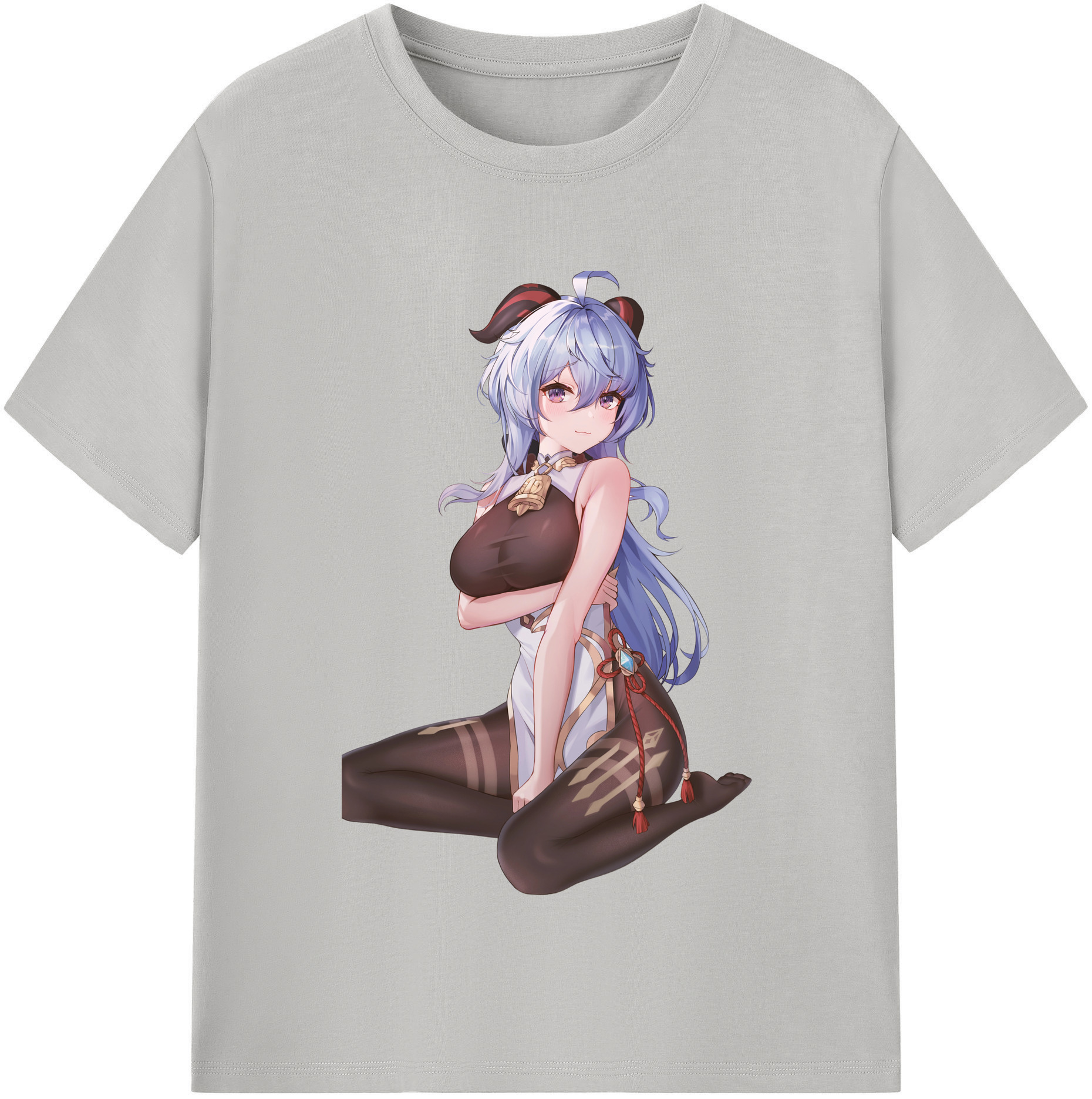げんし神 甘雨 かんう genshin Ganyu レディースカジュアルプリントTシャツ（綿100％）