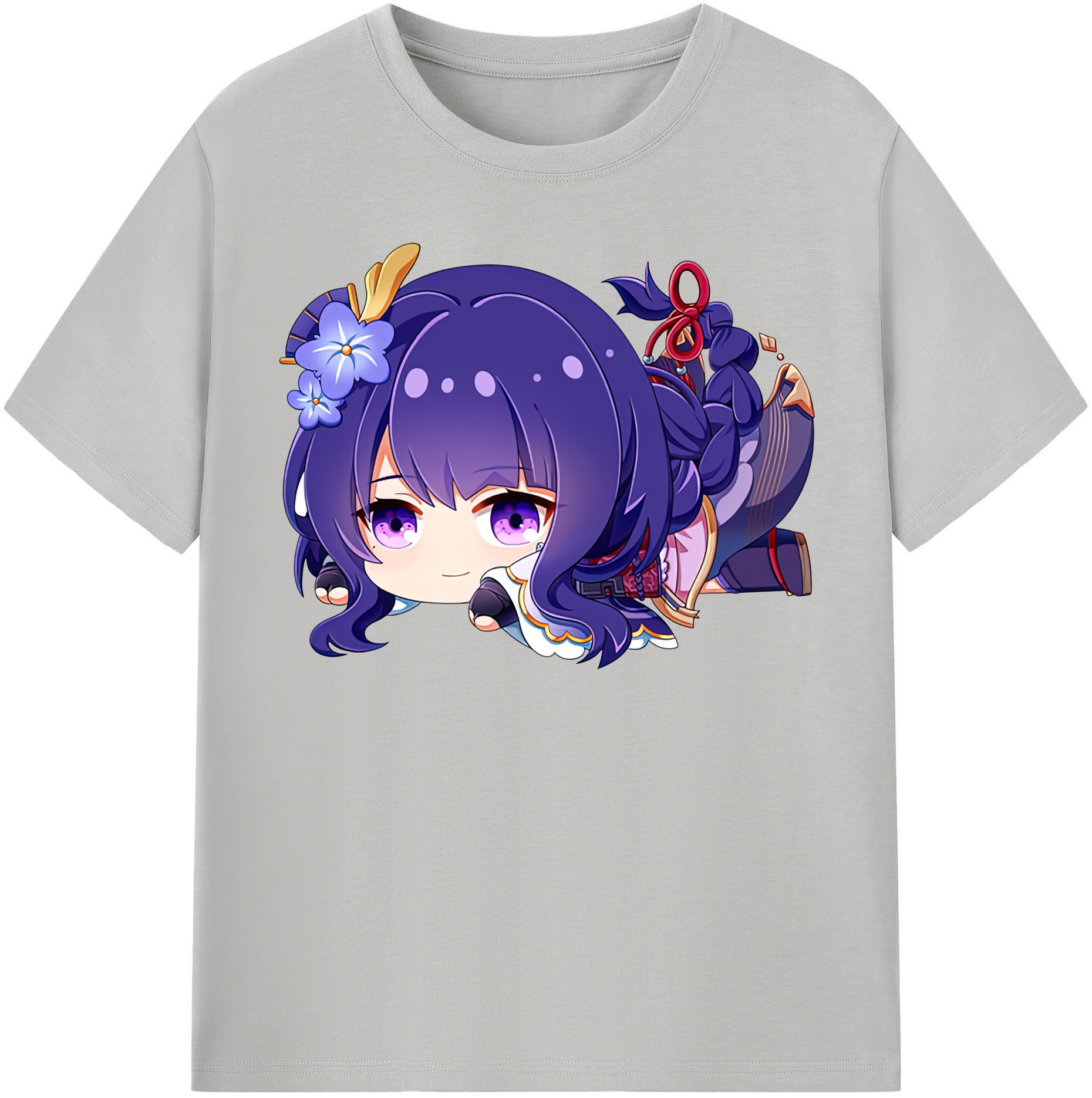 げんし神 雷電将軍 らいでんしょうぐん genshin Raiden Shogun レディースカジュアルプリントTシャツ（綿100％）