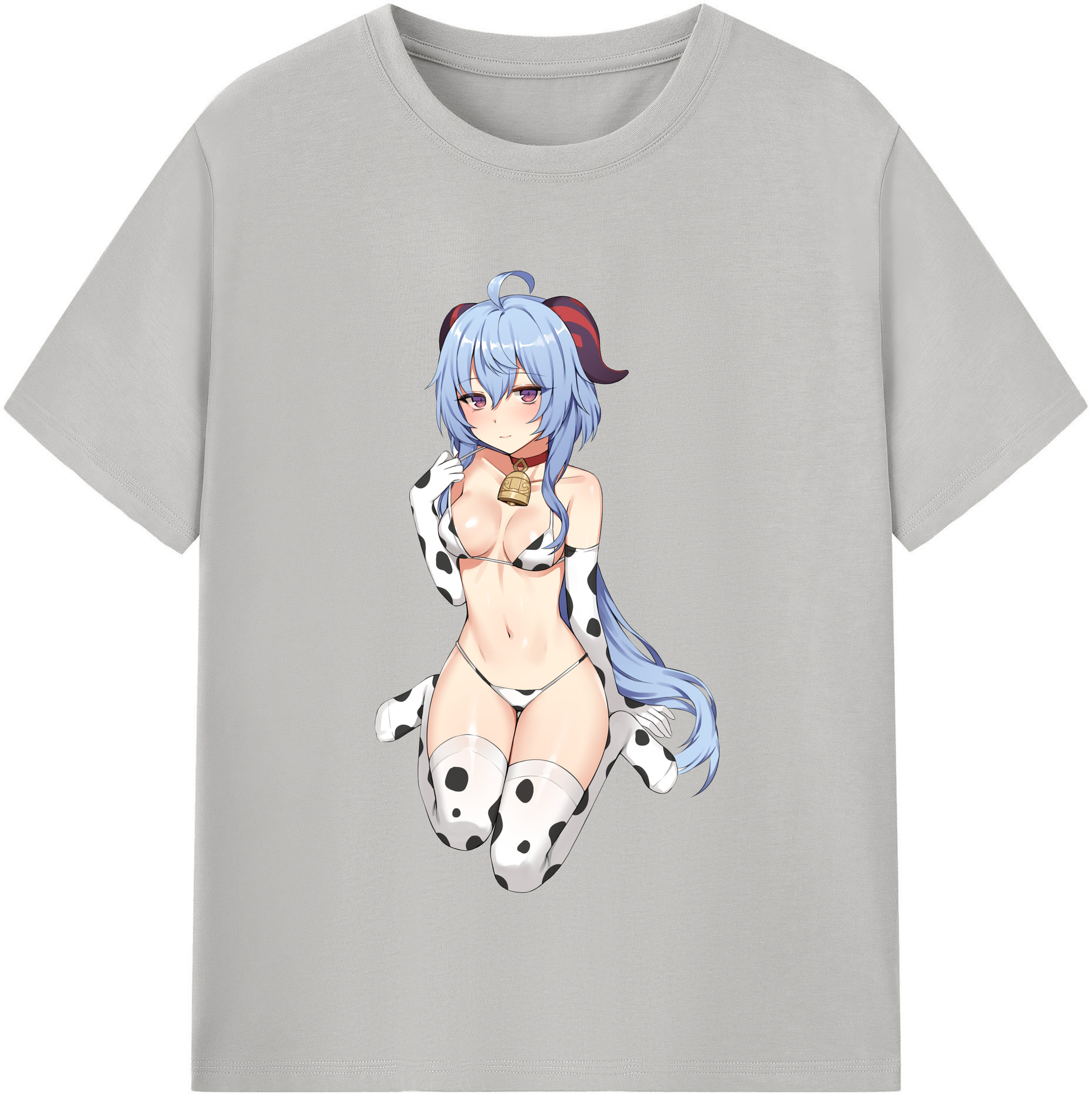 げんし神 甘雨 かんう genshin Ganyu レディースカジュアルプリントTシャツ（綿100％）