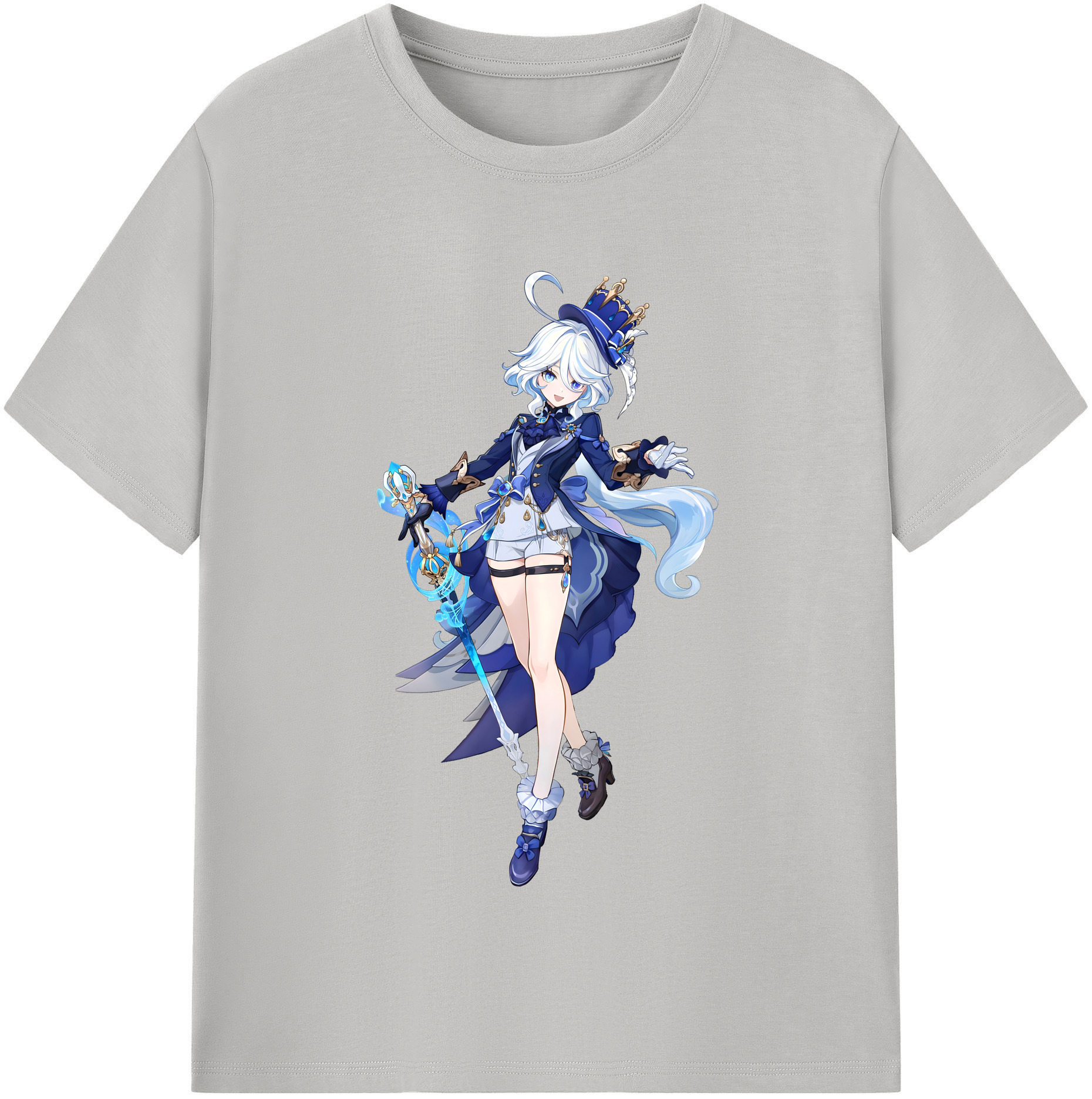 げんし神 フリーナ genshin Furina レディースカジュアルプリントTシャツ（綿100％）