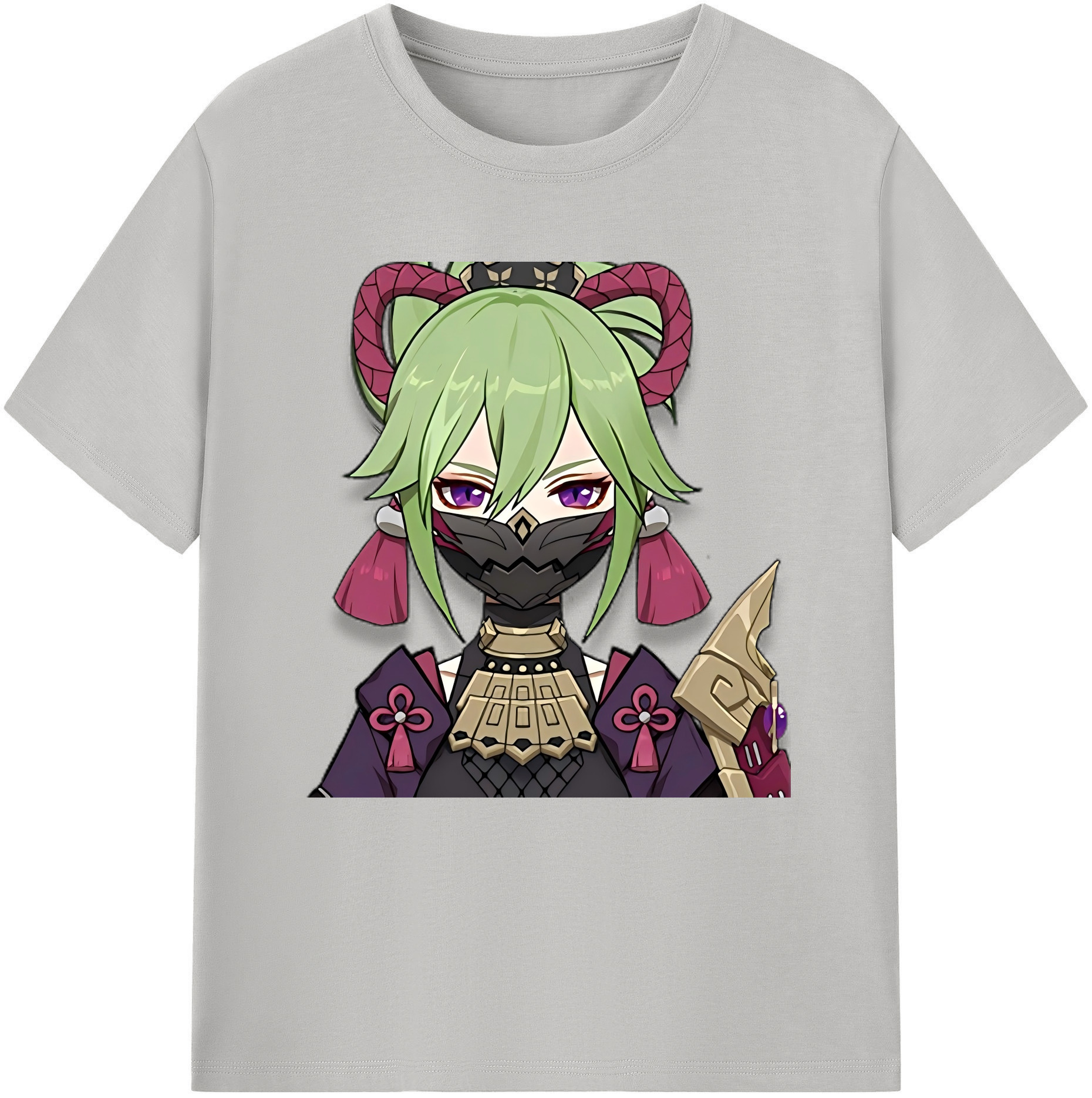 げんし神  久岐忍 くき しのぶ genshin Kuki Shinobu レディースカジュアルプリントTシャツ（綿100％）