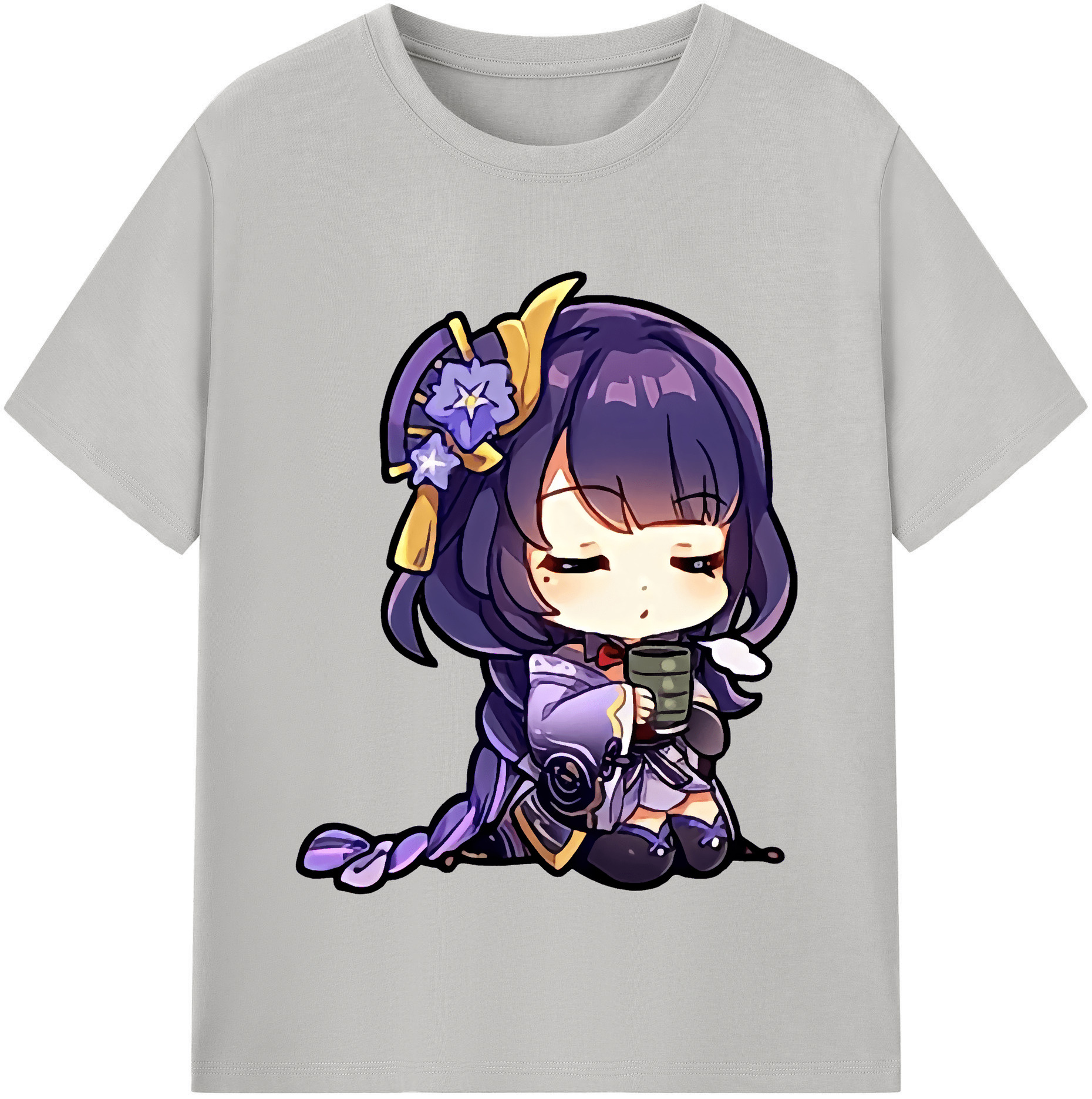 げんし神 雷電将軍 らいでんしょうぐん genshin Raiden Shogun レディースカジュアルプリントTシャツ（綿100％）