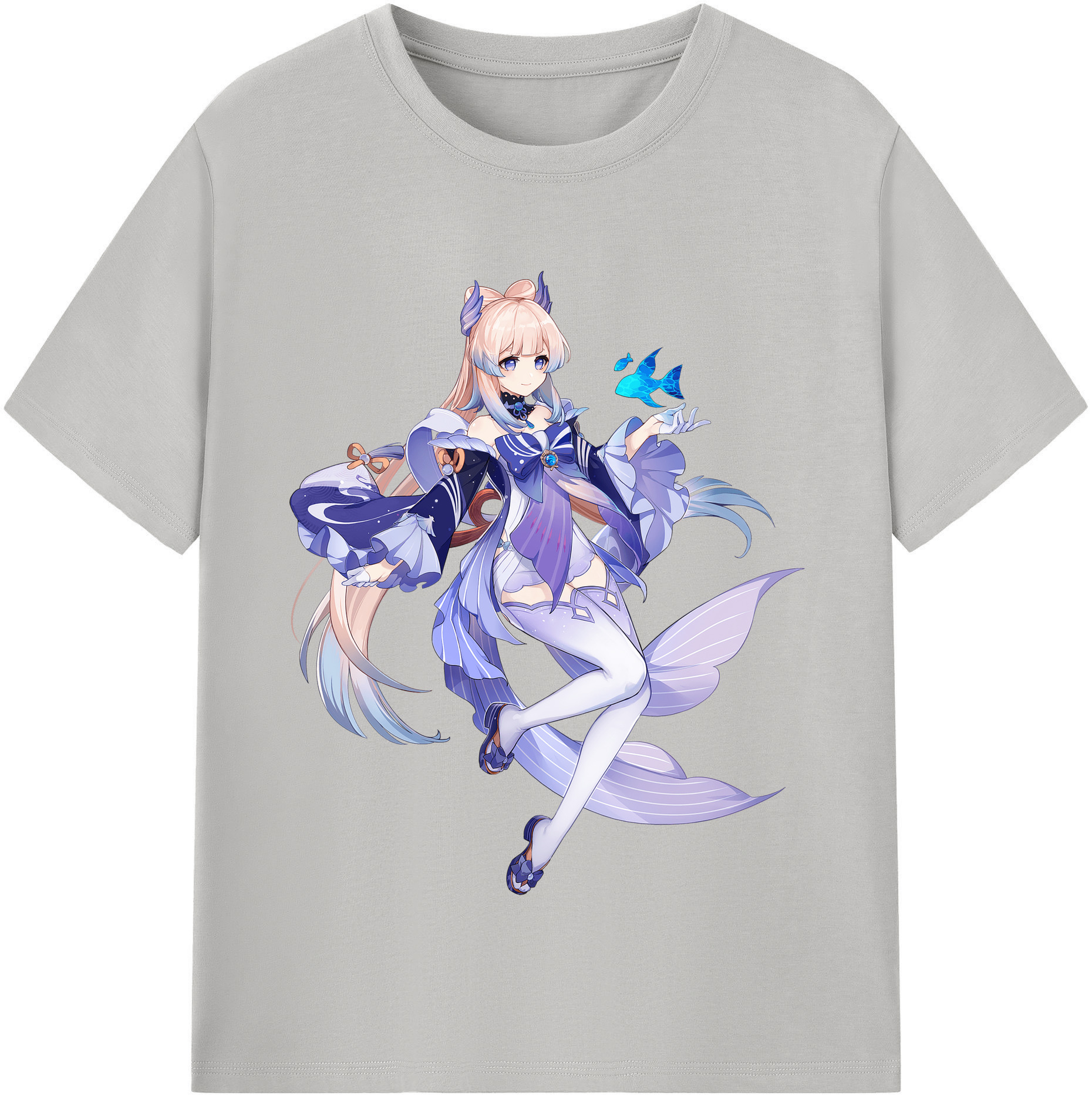 げんし神 珊瑚宮心海 サンゴノミヤ・ココミ genshin Sangonomiya Kokomi レディースカジュアルプリントTシャツ（綿100％）