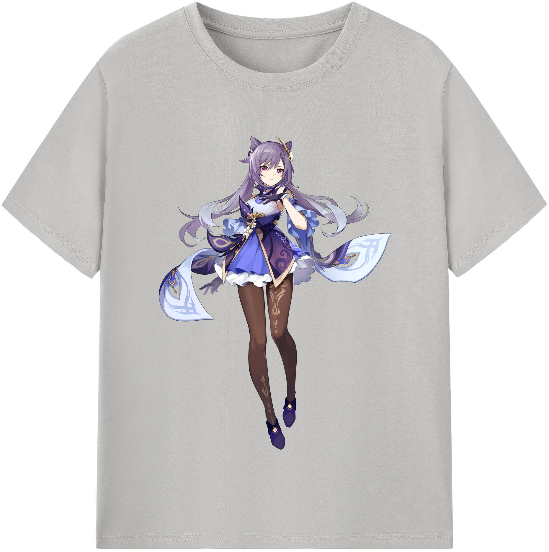 げんし神 刻晴 こくせい genshin Kokusei レディースカジュアルプリントTシャツ（綿100％）