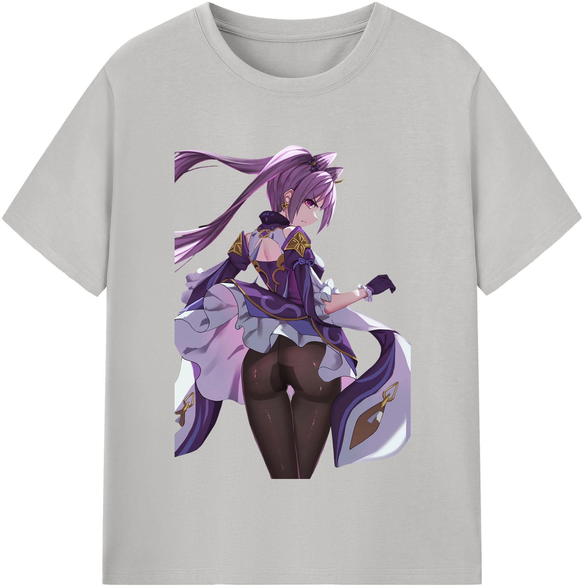 げんし神 刻晴 こくせい genshin Kokusei レディースカジュアルプリントTシャツ（綿100％）