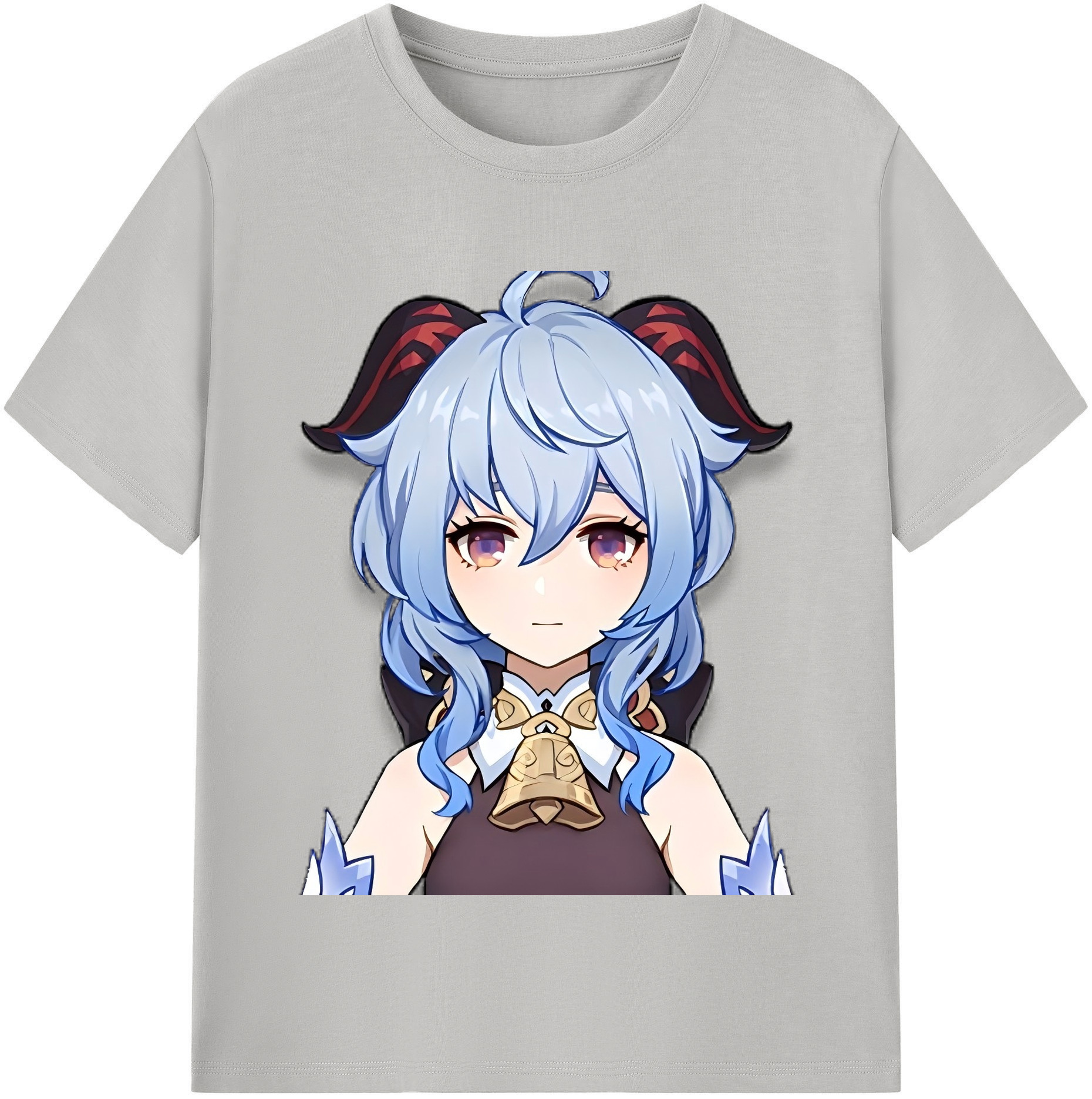 げんし神 甘雨 かんう genshin Ganyu レディースカジュアルプリントTシャツ（綿100％）