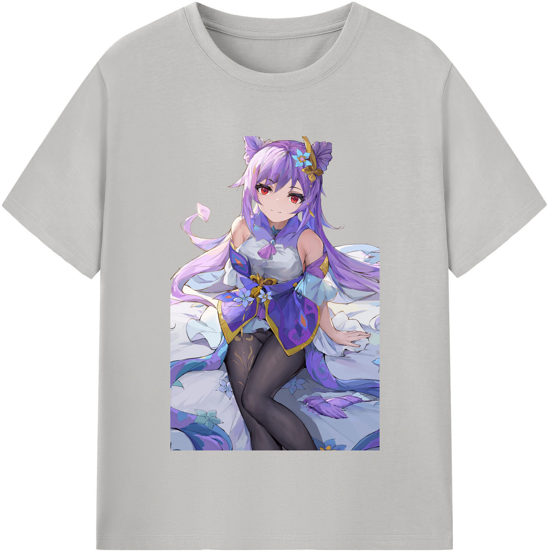 げんし神 刻晴 こくせい genshin Kokusei レディースカジュアルプリントTシャツ（綿100％）