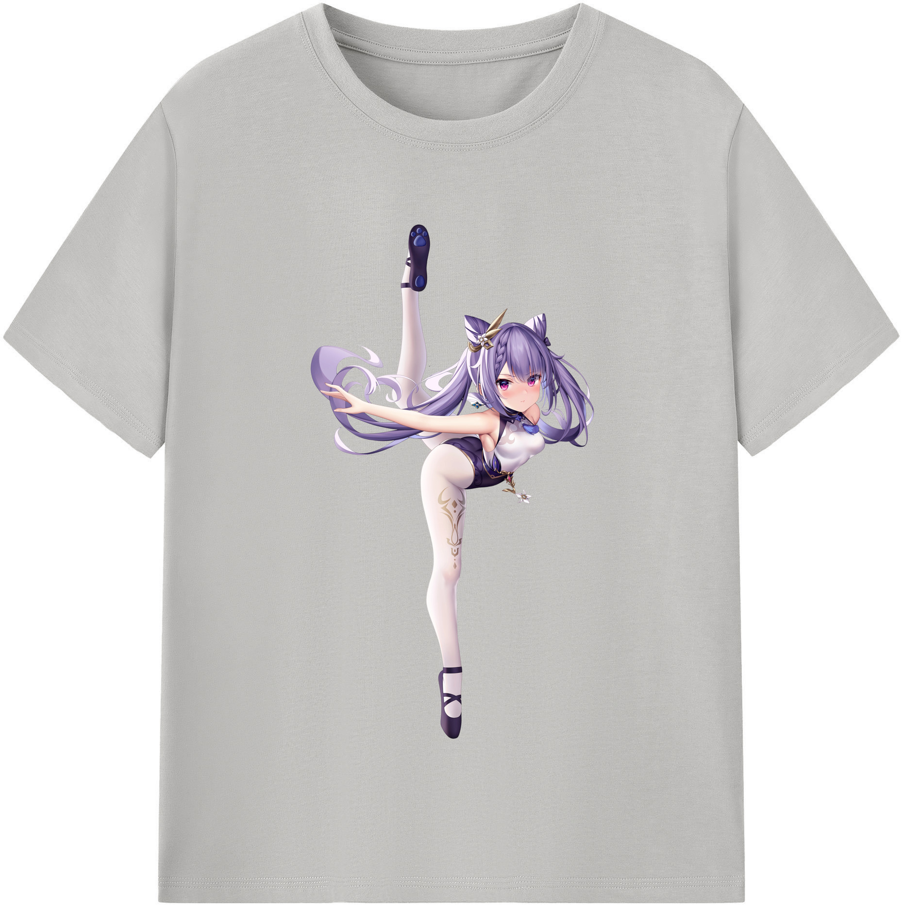 げんし神 刻晴 こくせい genshin Kokusei レディースカジュアルプリントTシャツ（綿100％）