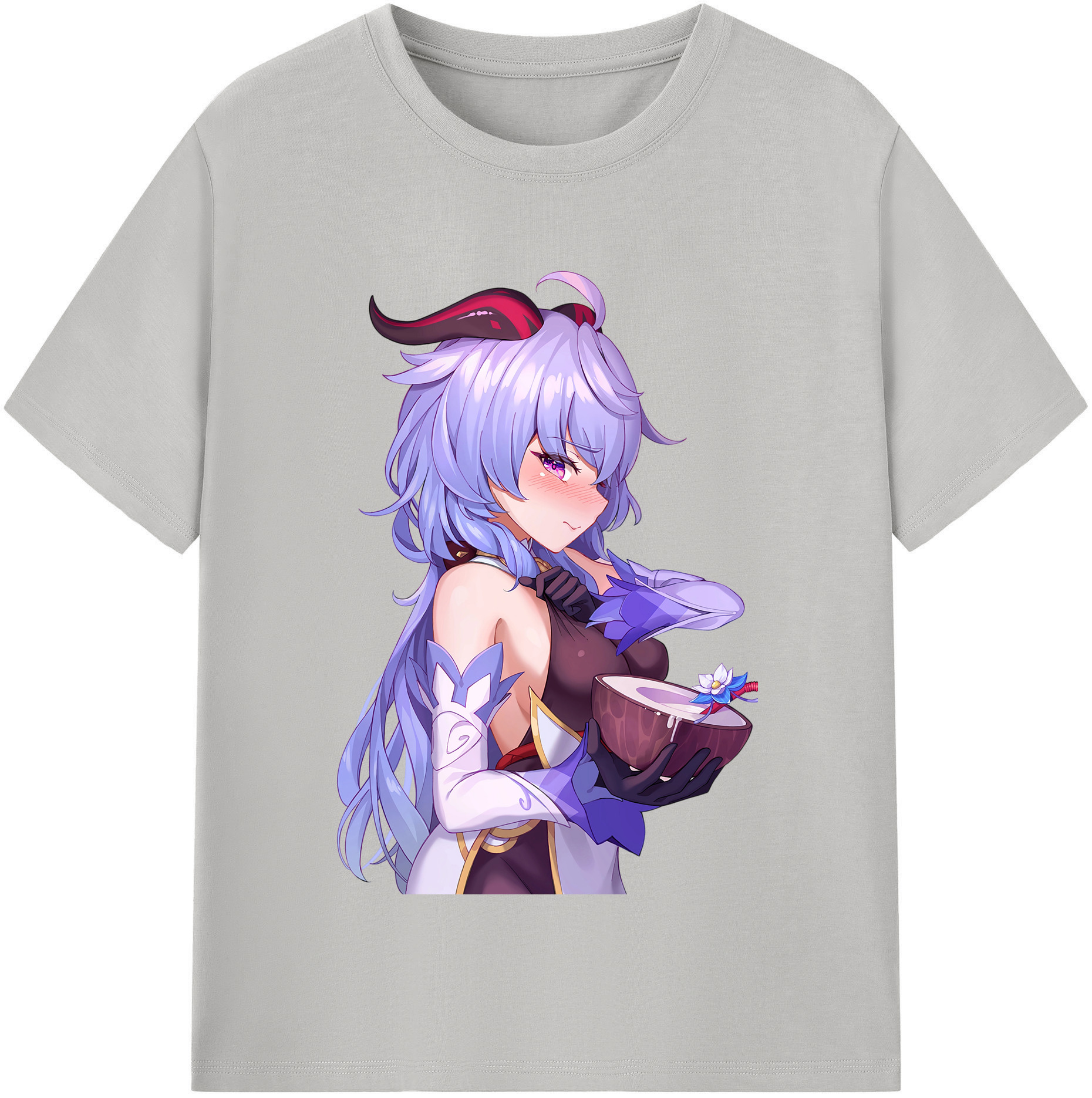 げんし神 甘雨 かんう genshin Ganyu レディースカジュアルプリントTシャツ（綿100％）