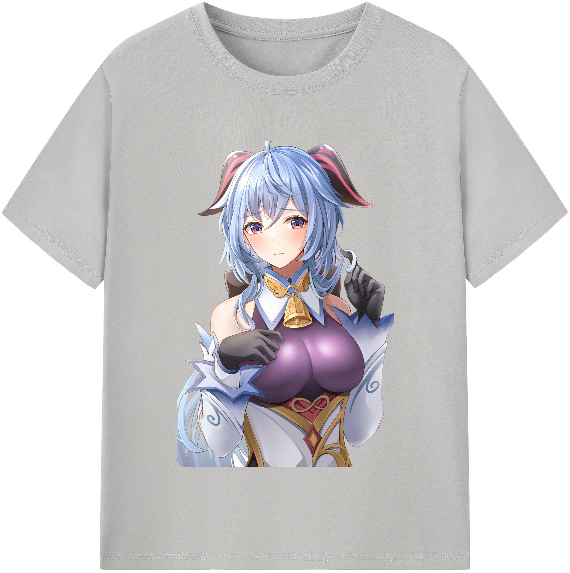 げんし神 甘雨 かんう genshin Ganyu レディースカジュアルプリントTシャツ（綿100％）