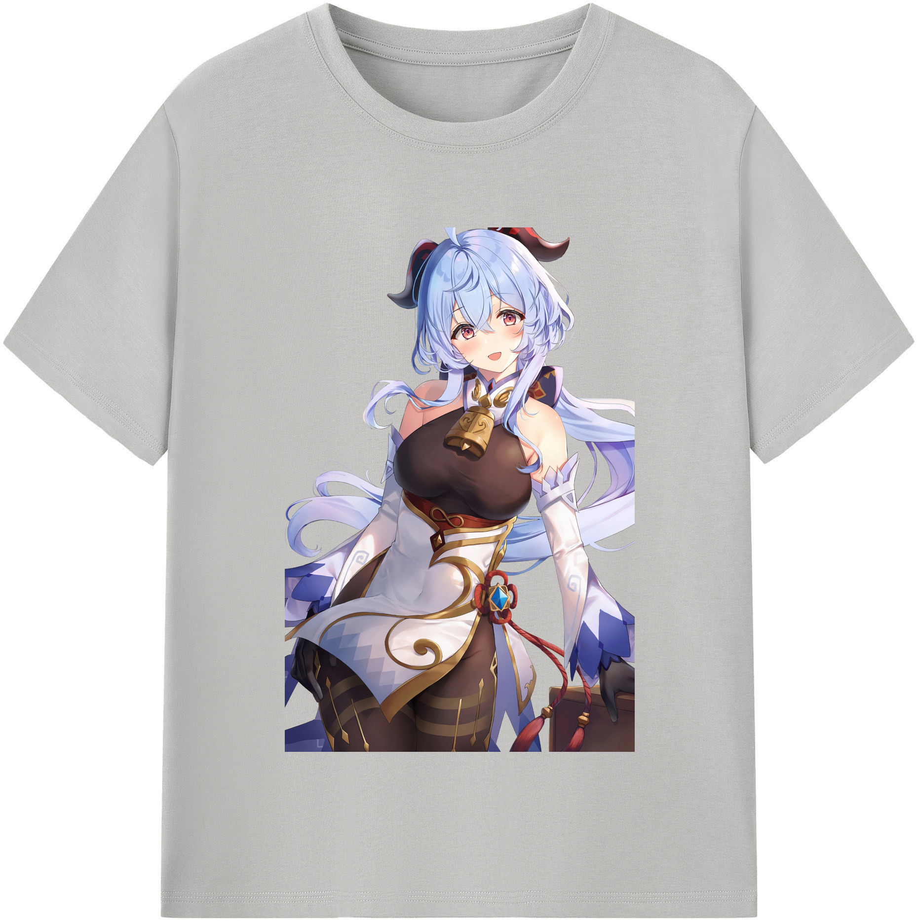 げんし神 甘雨 かんう genshin Ganyu レディースカジュアルプリントTシャツ（綿100％）