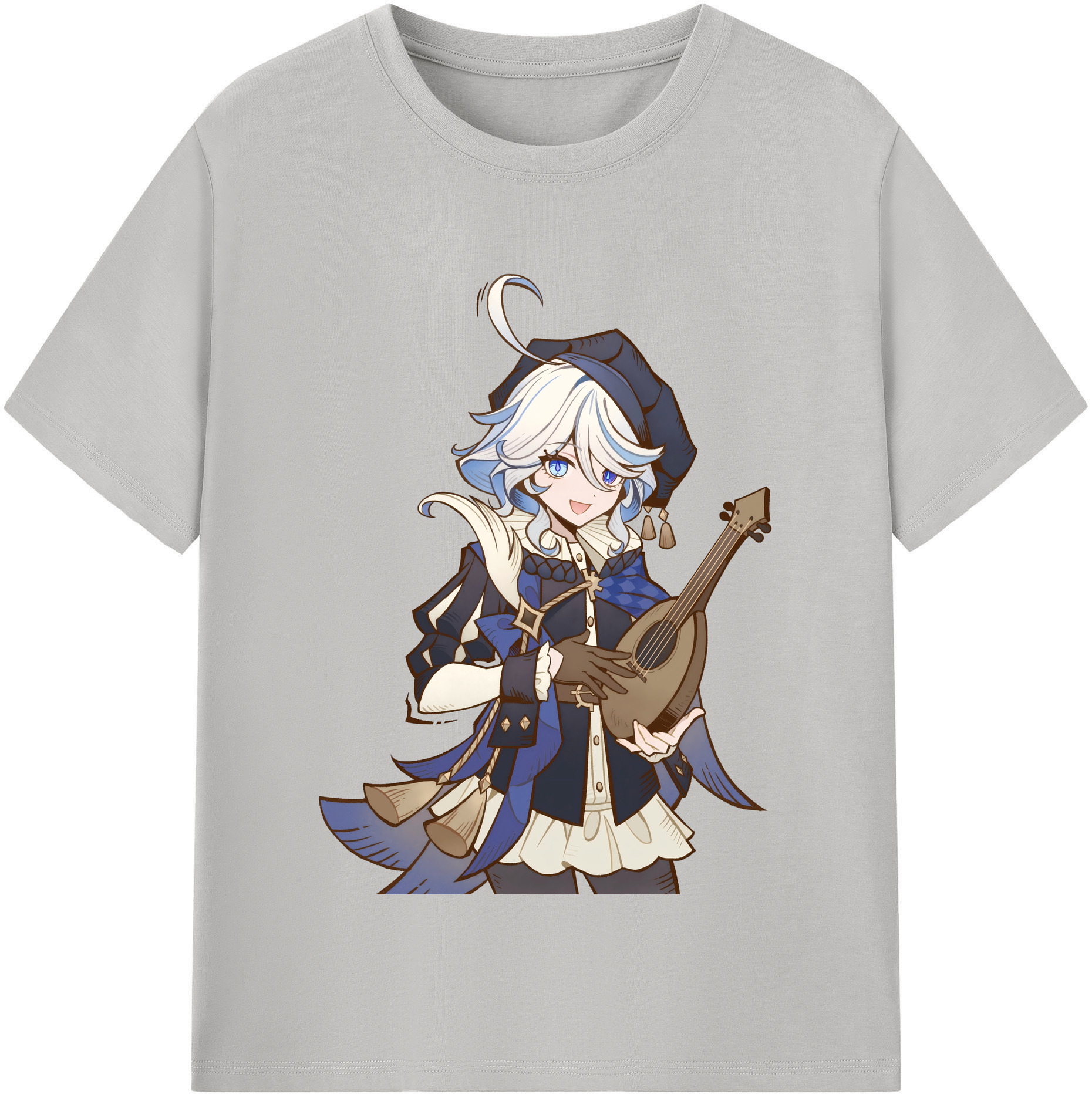 げんし神 フリーナ genshin Furina レディースカジュアルプリントTシャツ（綿100％）