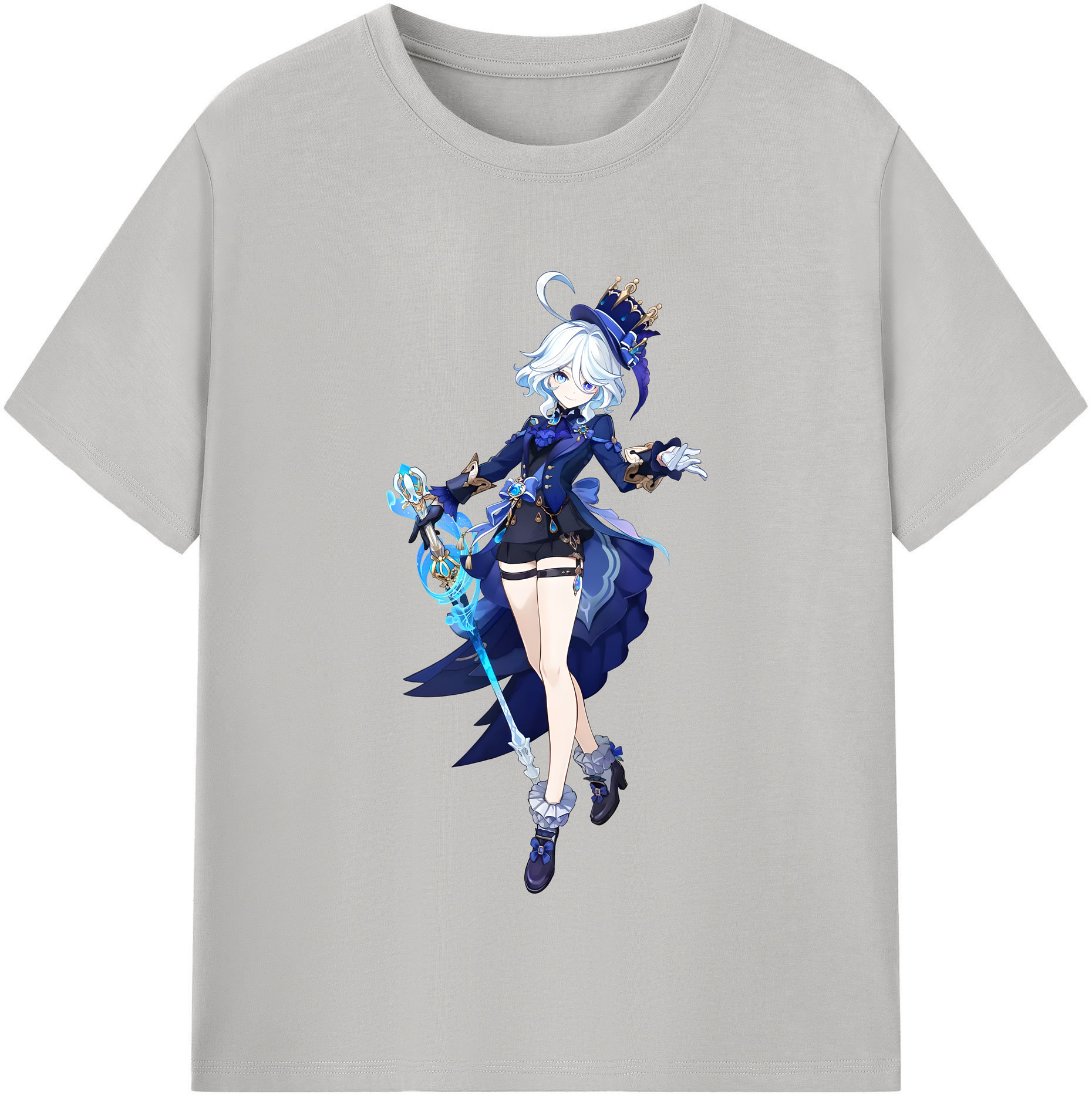 げんし神 フリーナ genshin Furina レディースカジュアルプリントTシャツ（綿100％）
