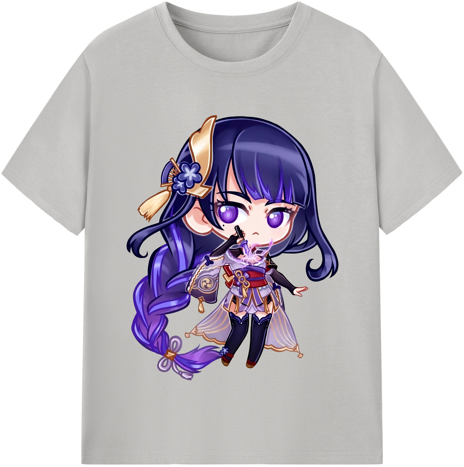 げんし神 雷電将軍 らいでんしょうぐん genshin Raiden Shogun レディースカジュアルプリントTシャツ（綿100％）