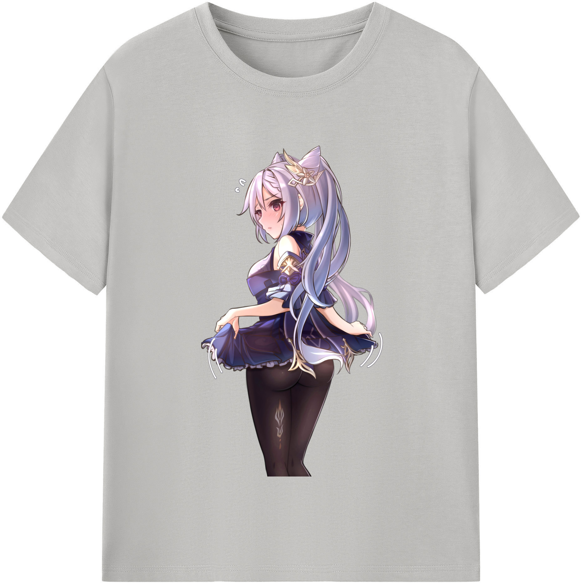 げんし神 刻晴 こくせい genshin Kokusei レディースカジュアルプリントTシャツ（綿100％）