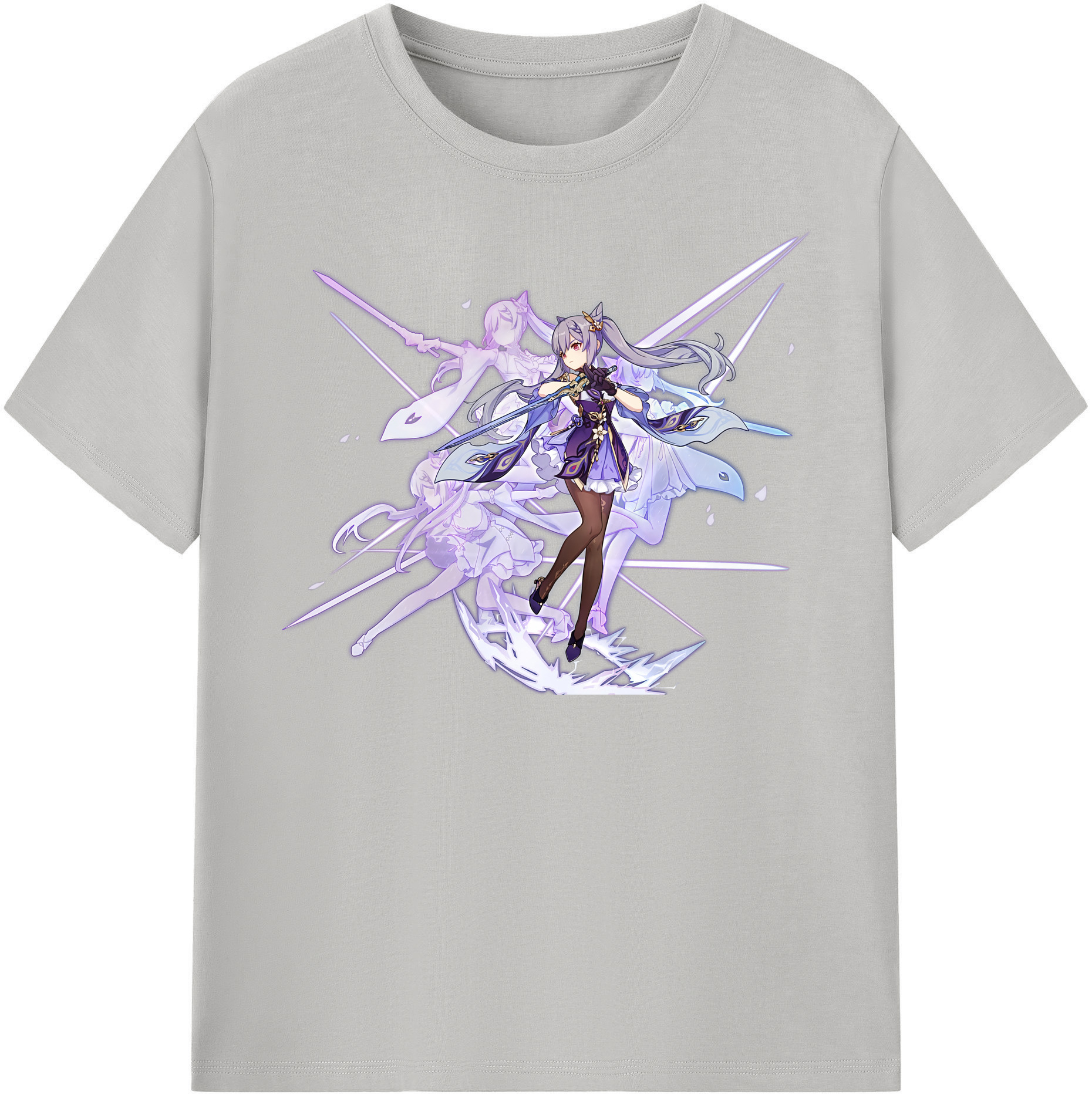 げんし神 刻晴 こくせい genshin Kokusei レディースカジュアルプリントTシャツ（綿100％）