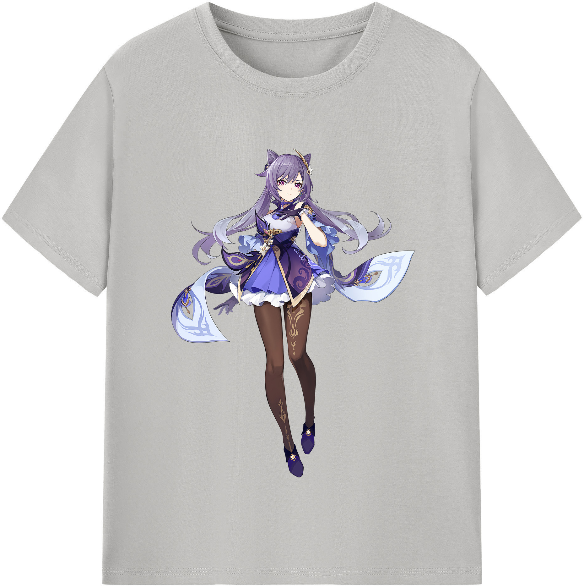 げんし神 刻晴 こくせい genshin Kokusei レディースカジュアルプリントTシャツ（綿100％）
