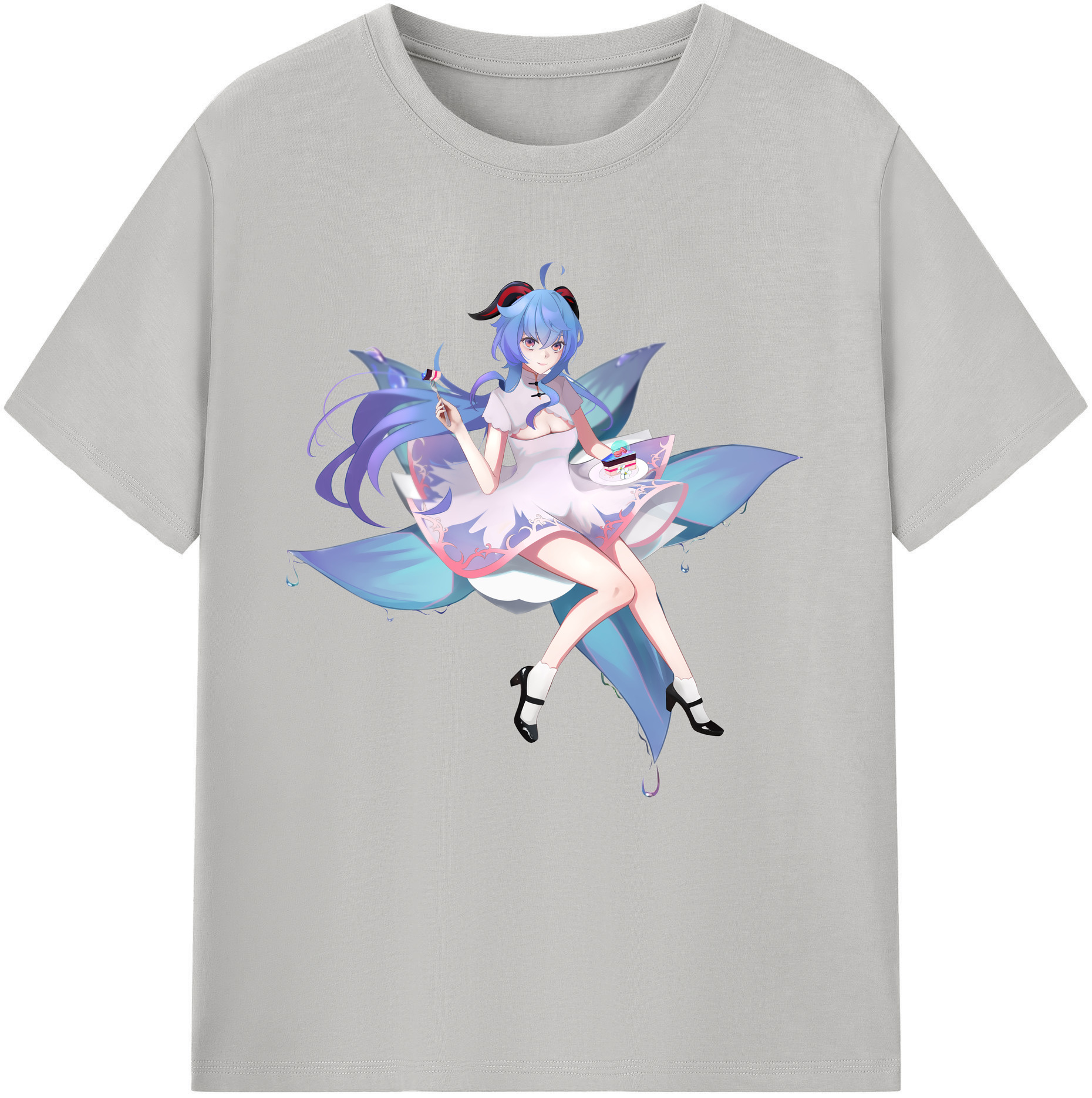 げんし神 甘雨 かんう genshin Ganyu レディースカジュアルプリントTシャツ（綿100％）