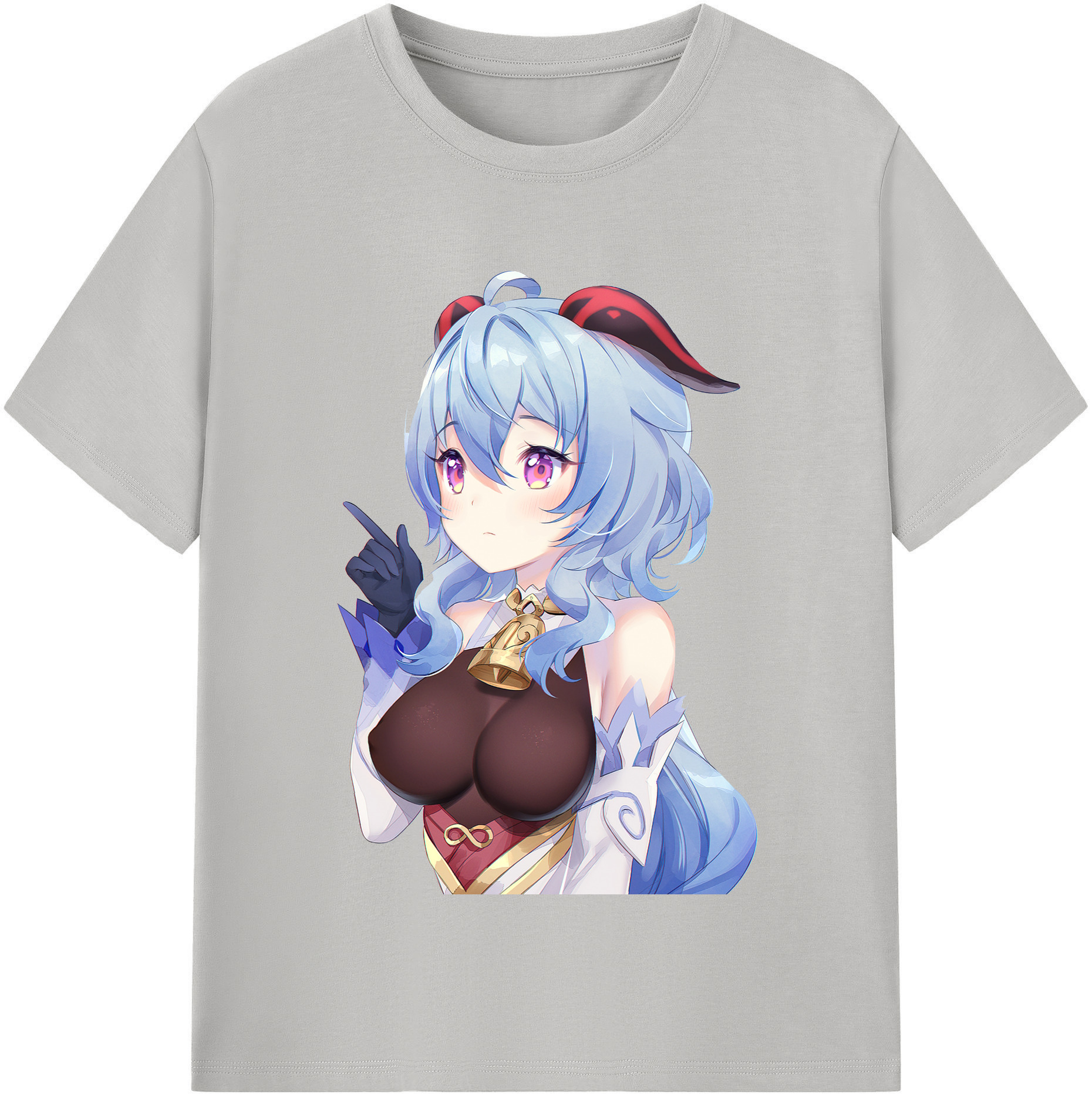 げんし神 甘雨 かんう genshin Ganyu レディースカジュアルプリントTシャツ（綿100％）