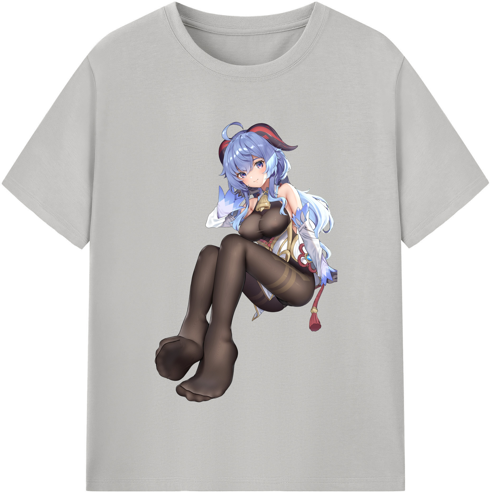 げんし神 甘雨 かんう genshin Ganyu レディースカジュアルプリントTシャツ（綿100％）