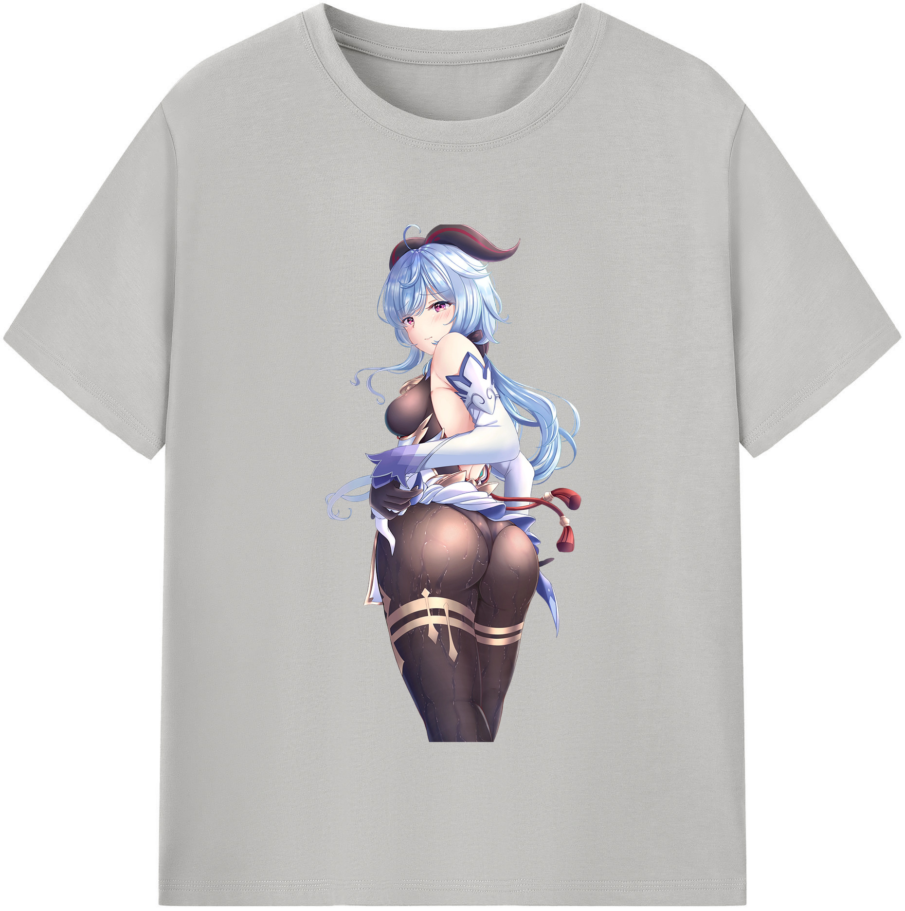 げんし神 甘雨 かんう genshin Ganyu レディースカジュアルプリントTシャツ（綿100％）