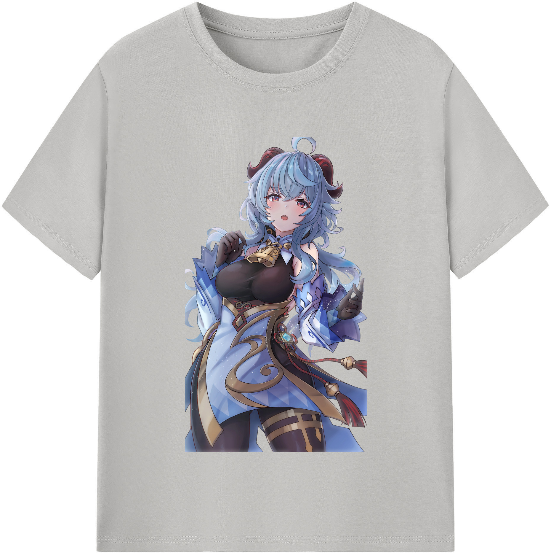 げんし神 甘雨 かんう genshin Ganyu レディースカジュアルプリントTシャツ（綿100％）