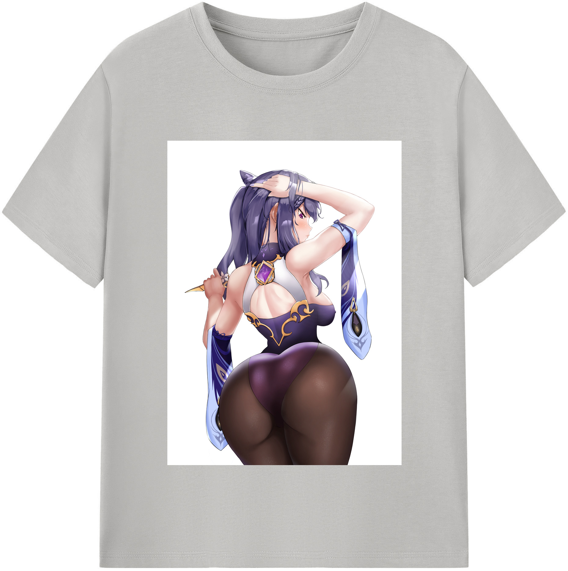 げんし神 刻晴 こくせい genshin Kokusei レディースカジュアルプリントTシャツ（綿100％）