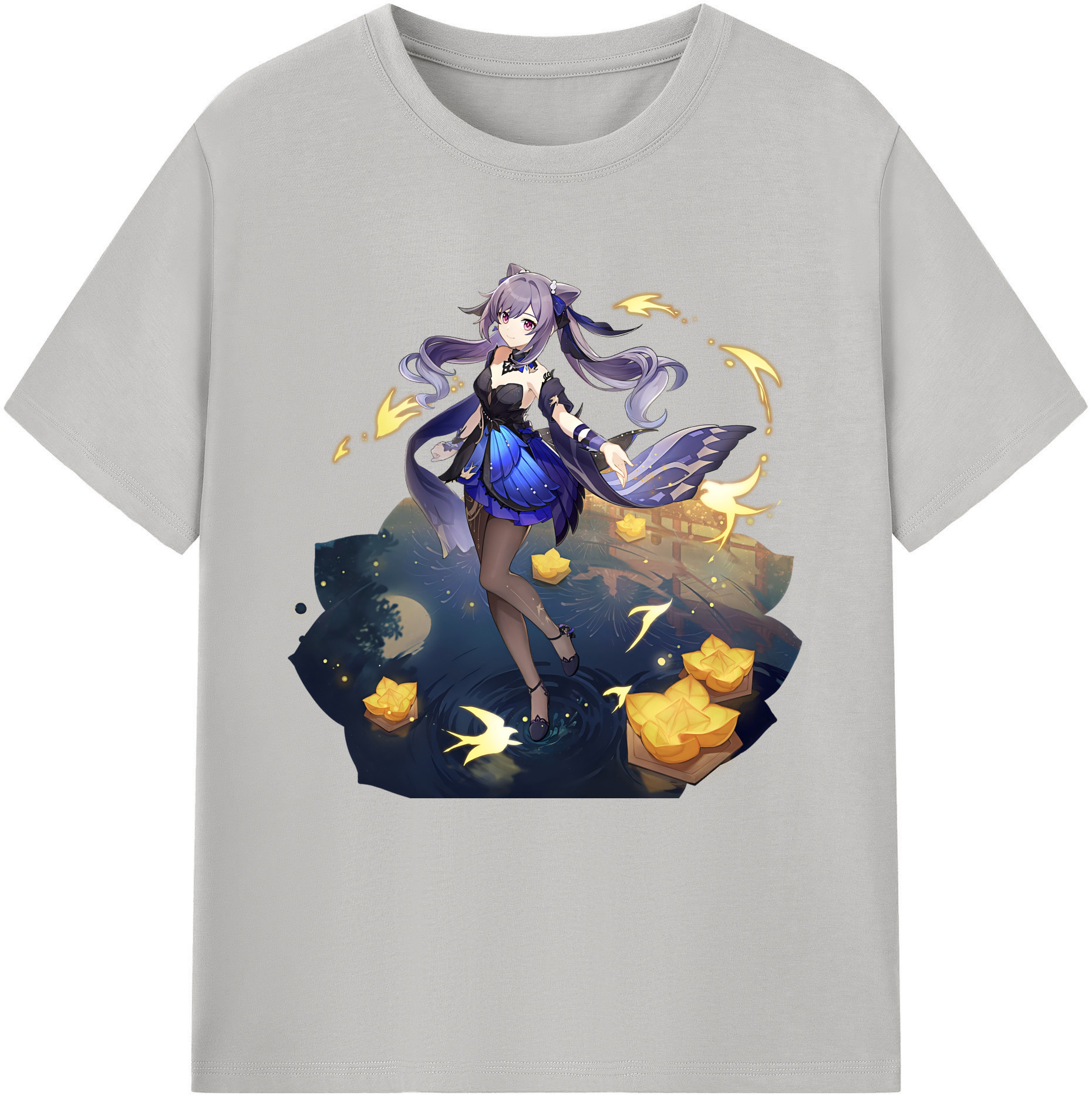 げんし神 刻晴 こくせい genshin Kokusei レディースカジュアルプリントTシャツ（綿100％）