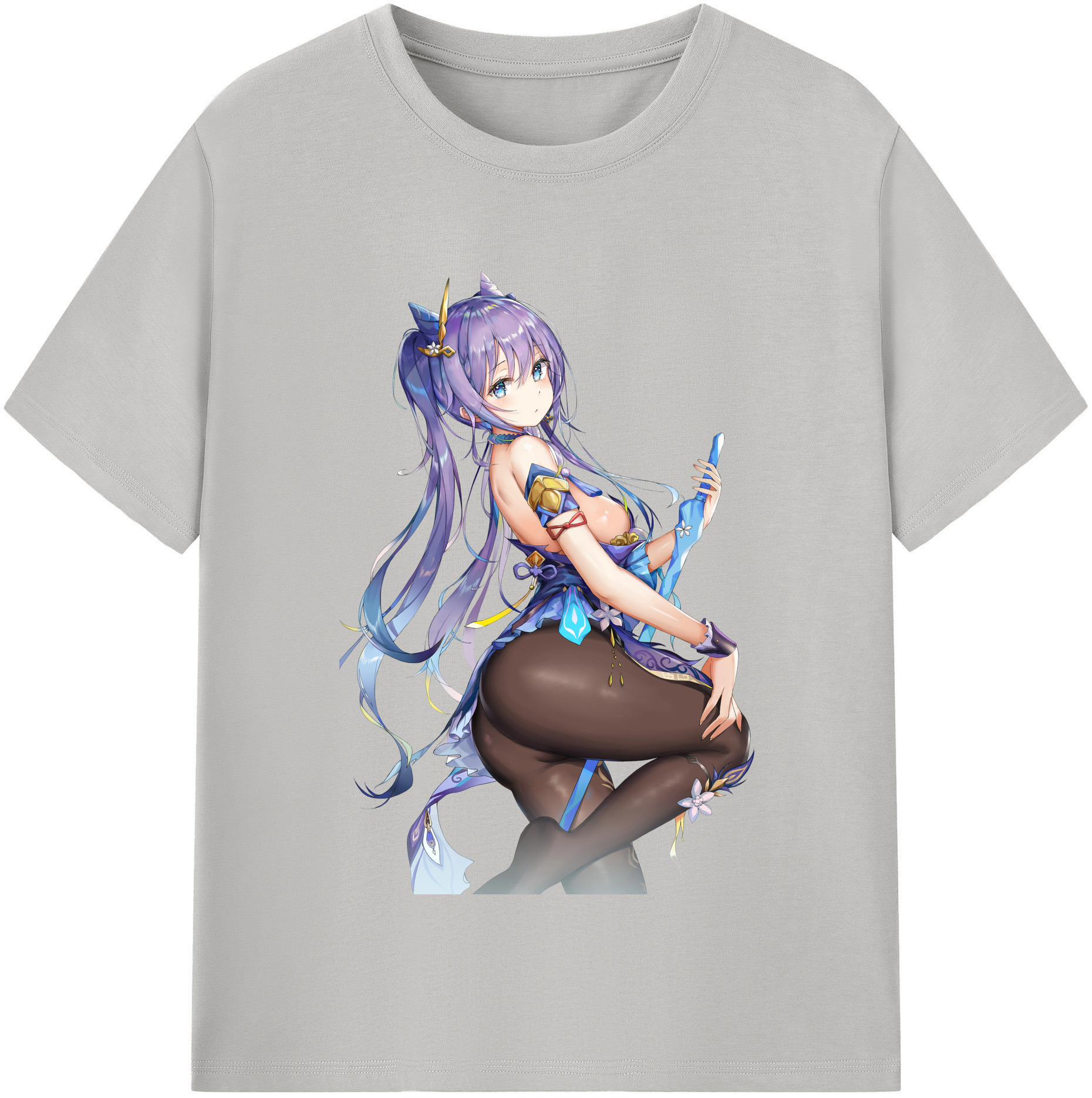 げんし神 刻晴 こくせい genshin Kokusei レディースカジュアルプリントTシャツ（綿100％）
