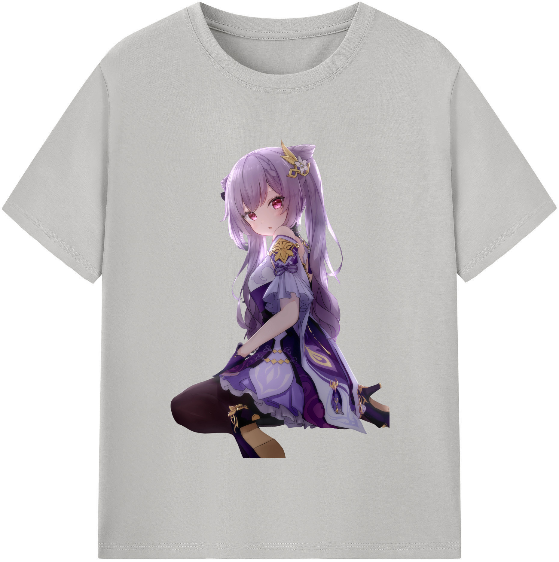 げんし神 刻晴 こくせい genshin Kokusei レディースカジュアルプリントTシャツ（綿100％）