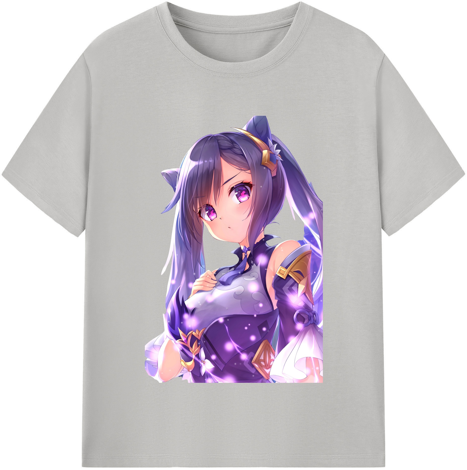げんし神 刻晴 こくせい genshin Kokusei レディースカジュアルプリントTシャツ（綿100％）