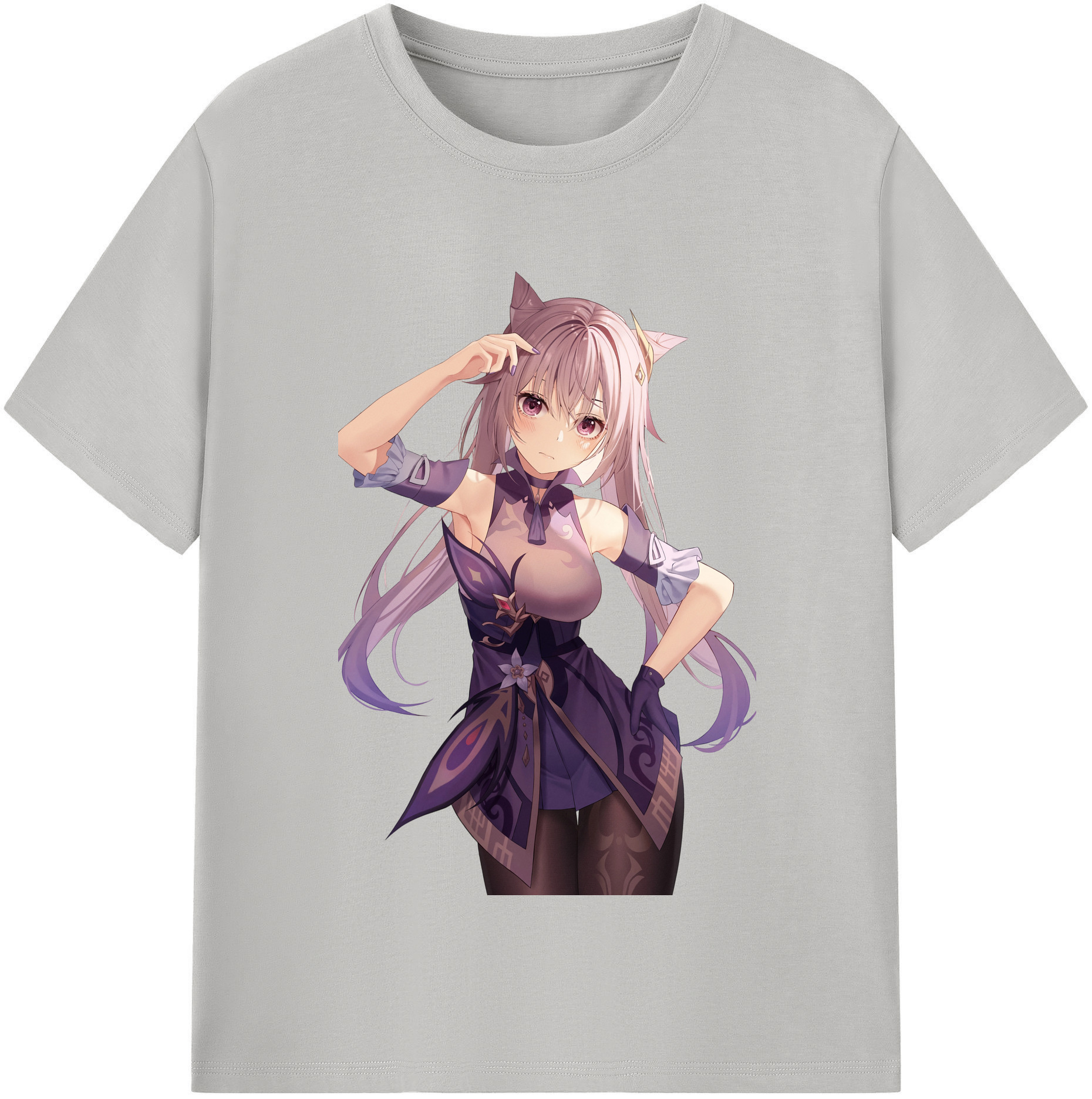 げんし神 刻晴 こくせい genshin Kokusei レディースカジュアルプリントTシャツ（綿100％）