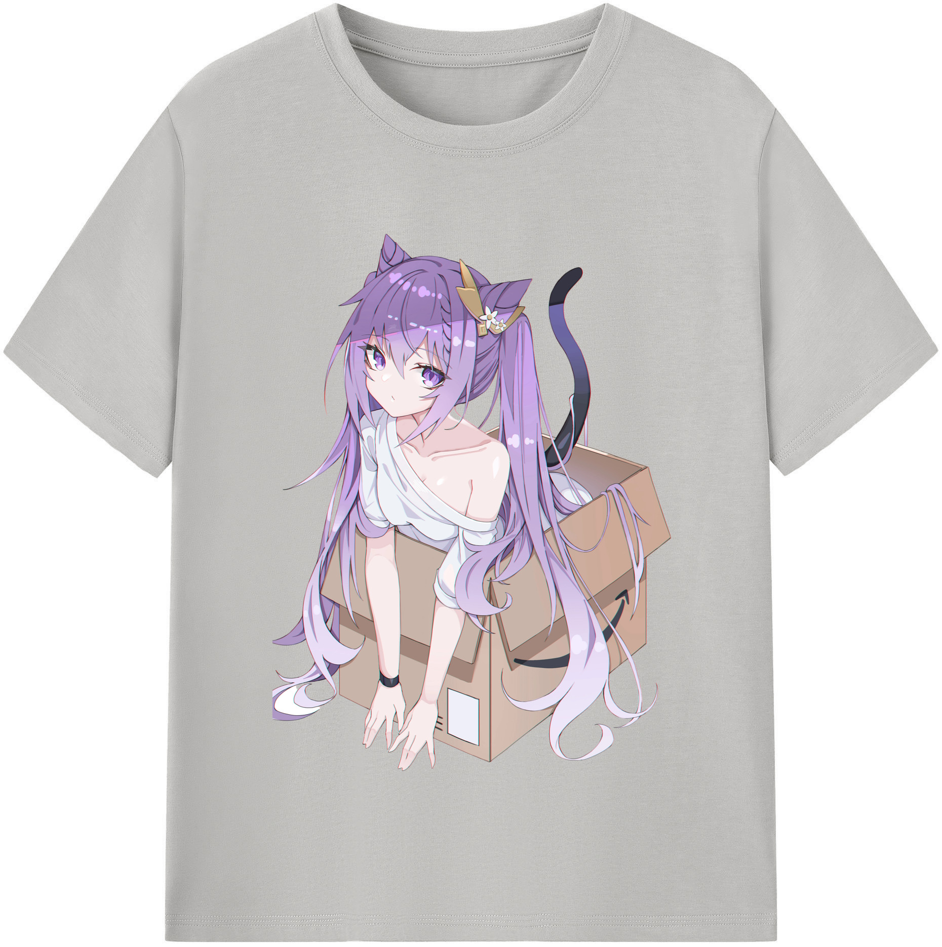 げんし神 刻晴 こくせい genshin Kokusei レディースカジュアルプリントTシャツ（綿100％）