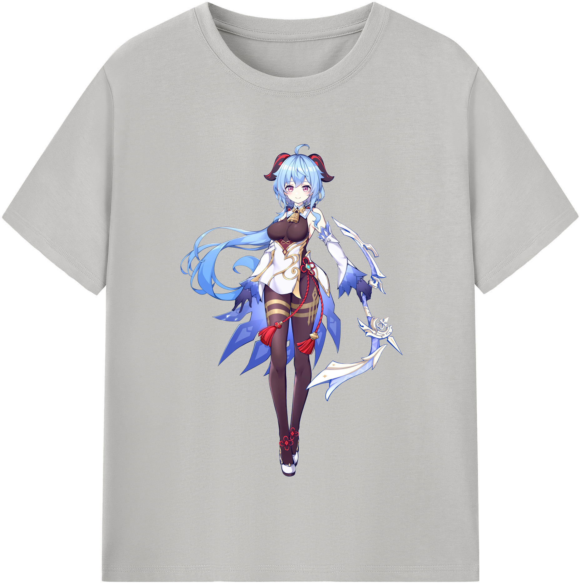 げんし神 甘雨 かんう genshin Ganyu レディースカジュアルプリントTシャツ（綿100％）