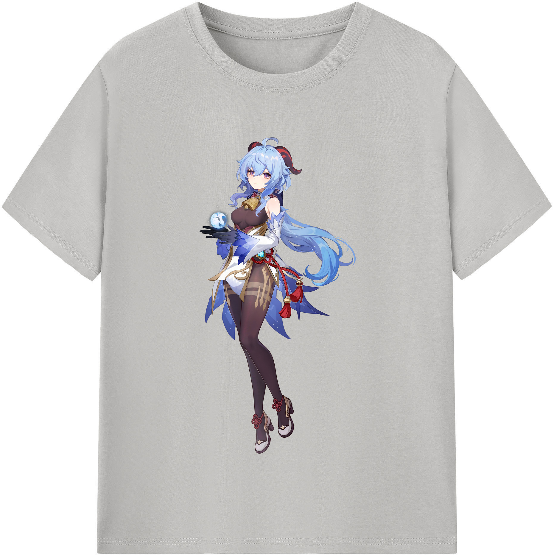 げんし神 甘雨 かんう genshin Ganyu レディースカジュアルプリントTシャツ（綿100％）