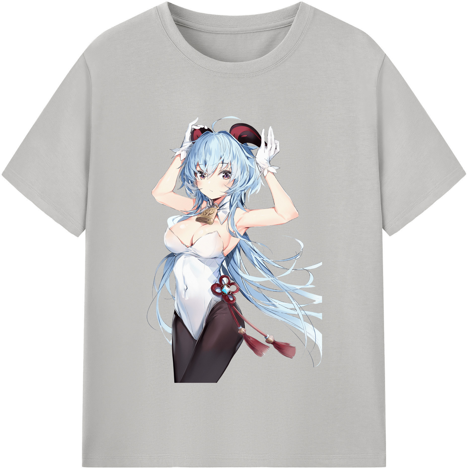 げんし神 甘雨 かんう genshin Ganyu レディースカジュアルプリントTシャツ（綿100％）