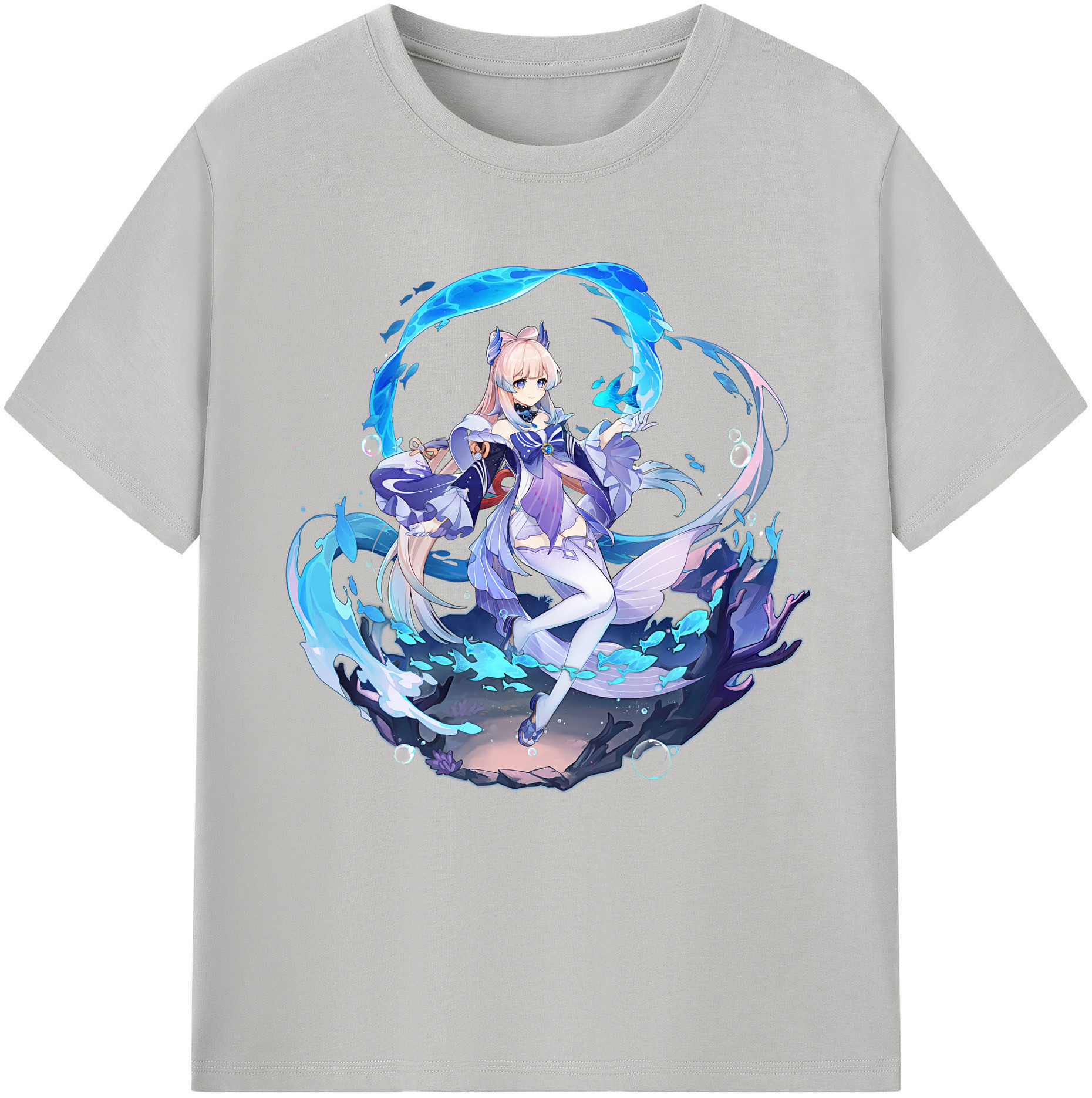 げんし神 珊瑚宮心海 サンゴノミヤ・ココミ genshin Sangonomiya Kokomi レディースカジュアルプリントTシャツ（綿100％）