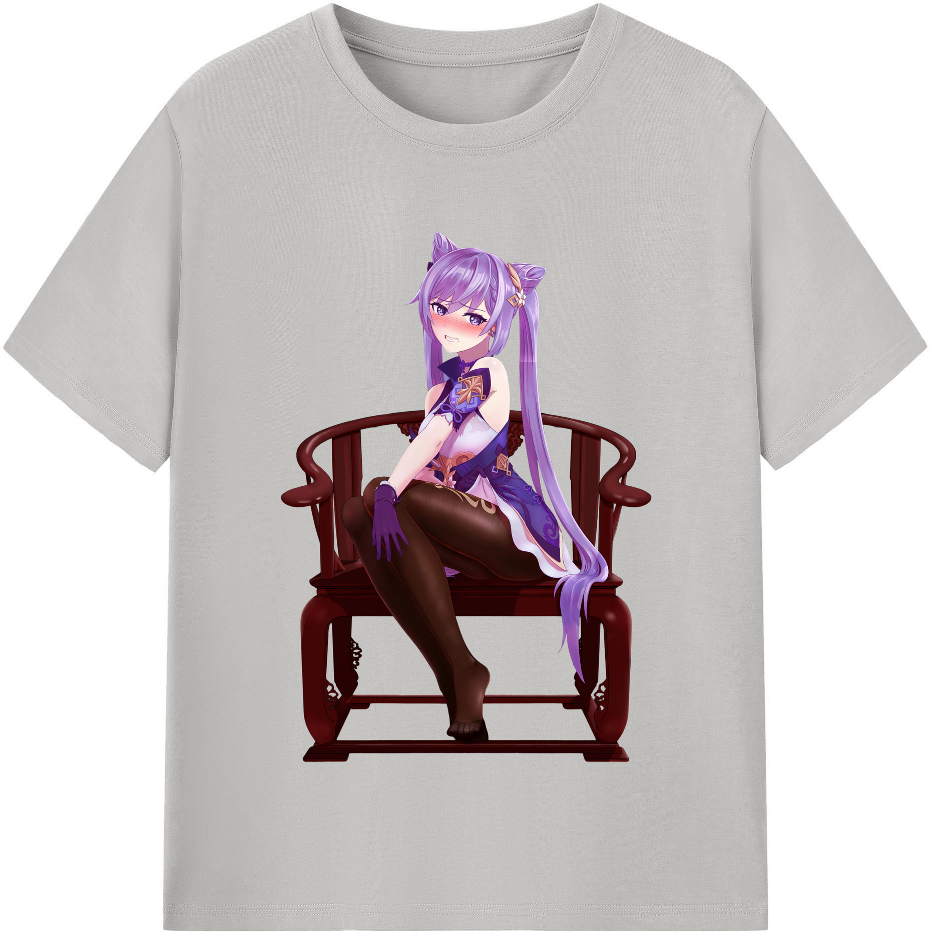 げんし神 刻晴 こくせい genshin Kokusei レディースカジュアルプリントTシャツ（綿100％）