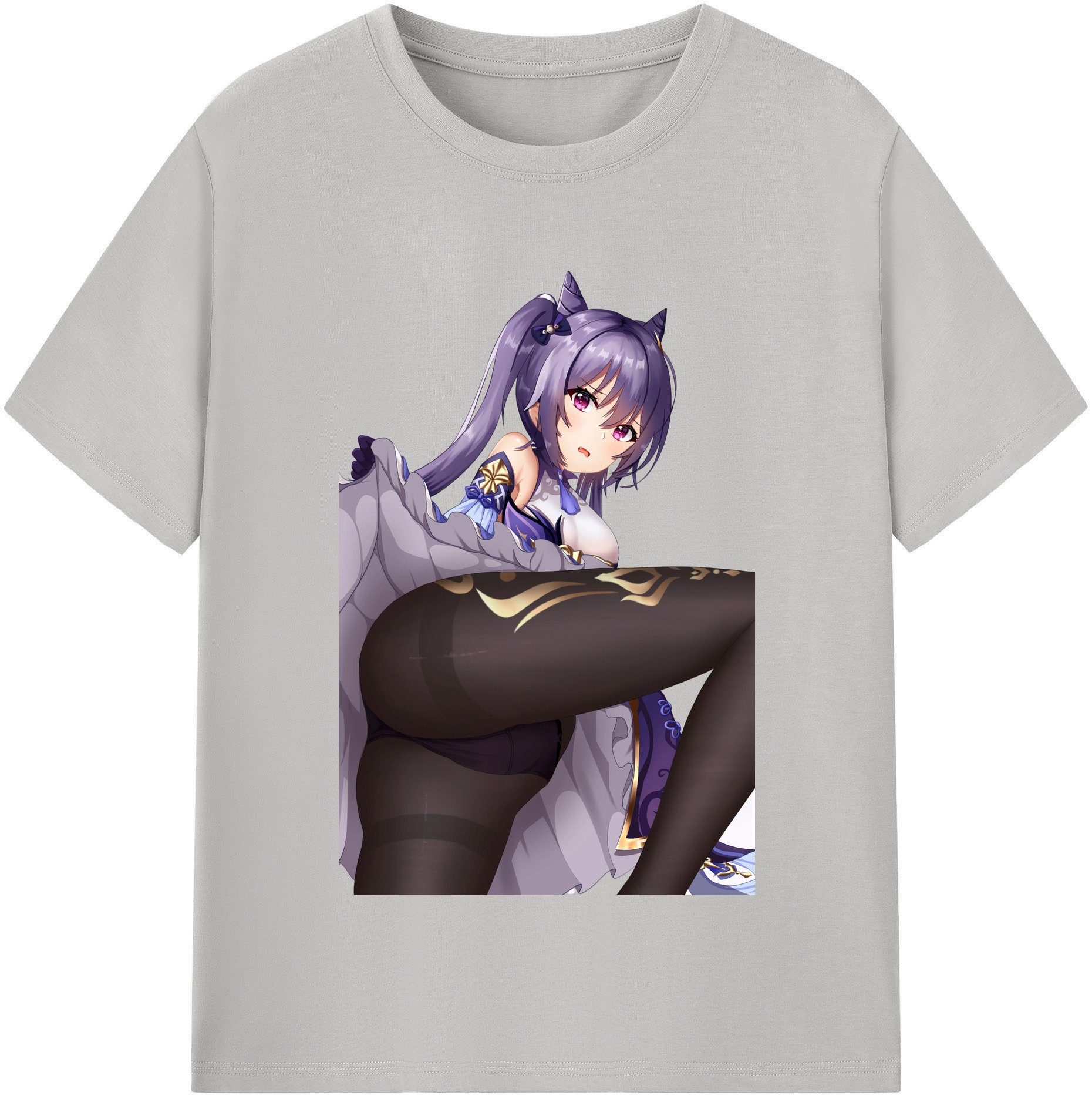 げんし神 刻晴 こくせい genshin Kokusei レディースカジュアルプリントTシャツ（綿100％）