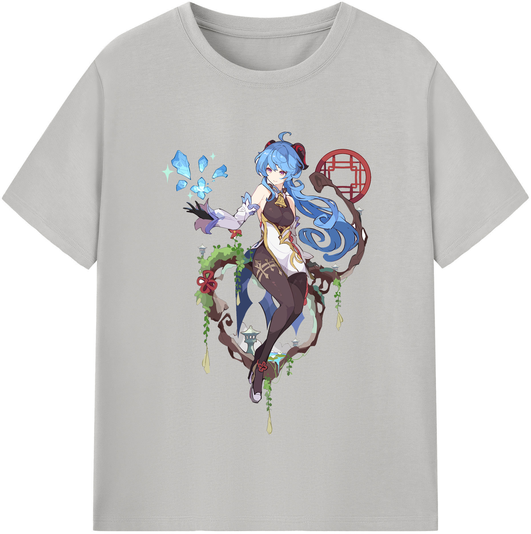 げんし神 甘雨 かんう genshin Ganyu レディースカジュアルプリントTシャツ（綿100％）