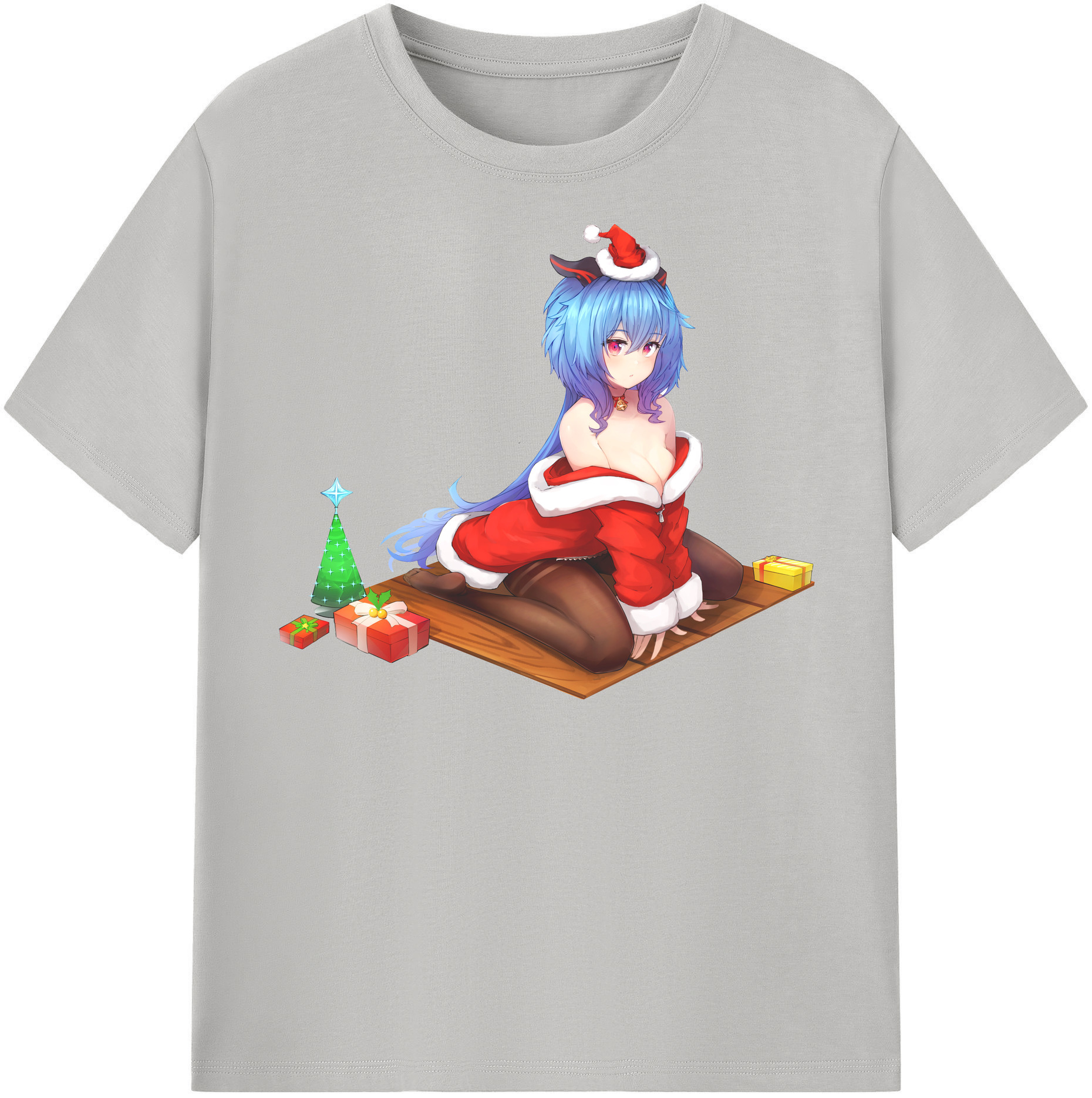 げんし神 甘雨 かんう genshin Ganyu レディースカジュアルプリントTシャツ（綿100％）