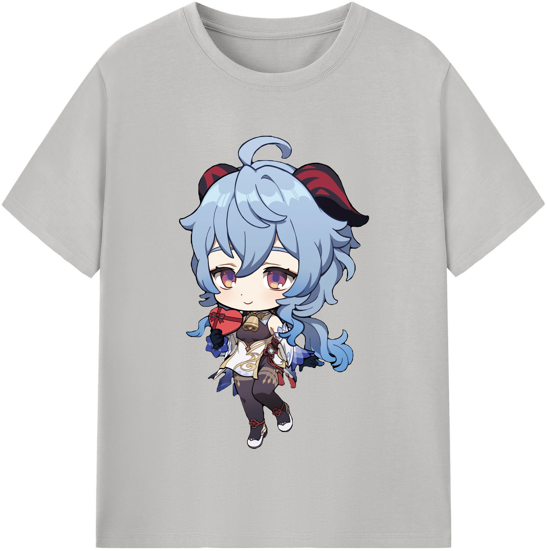 げんし神 甘雨 かんう genshin Ganyu レディースカジュアルプリントTシャツ（綿100％）