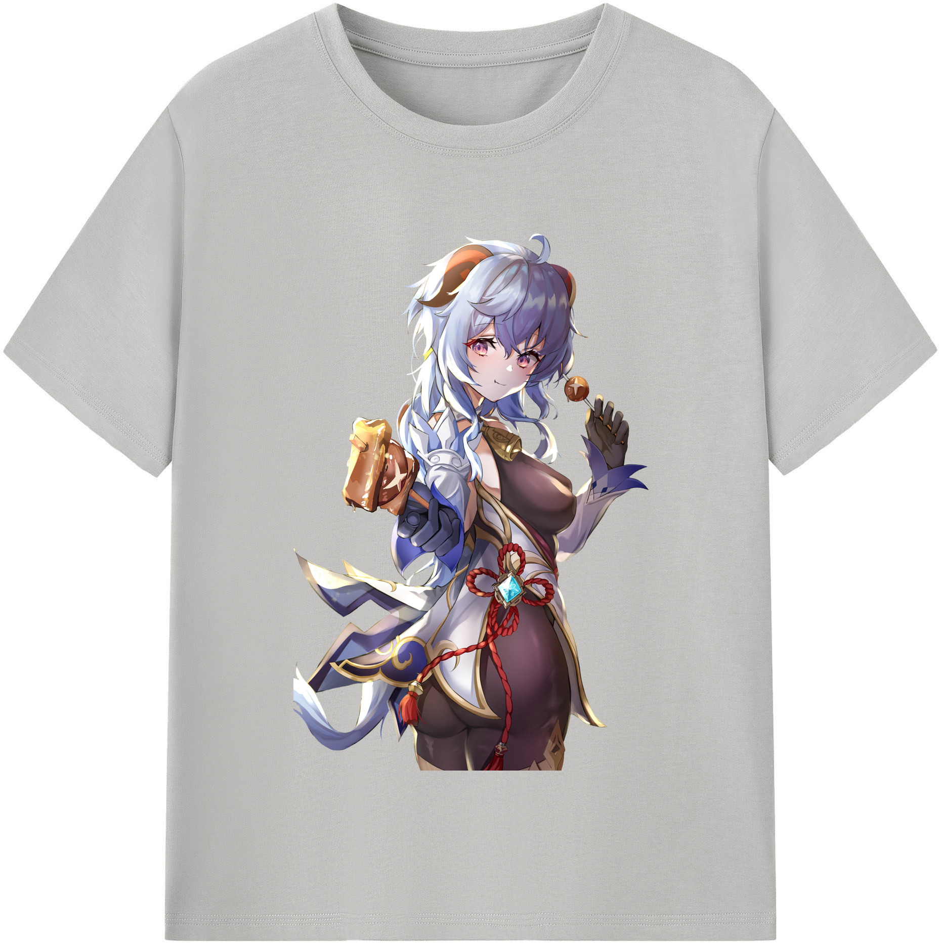げんし神 甘雨 かんう genshin Ganyu レディースカジュアルプリントTシャツ（綿100％）