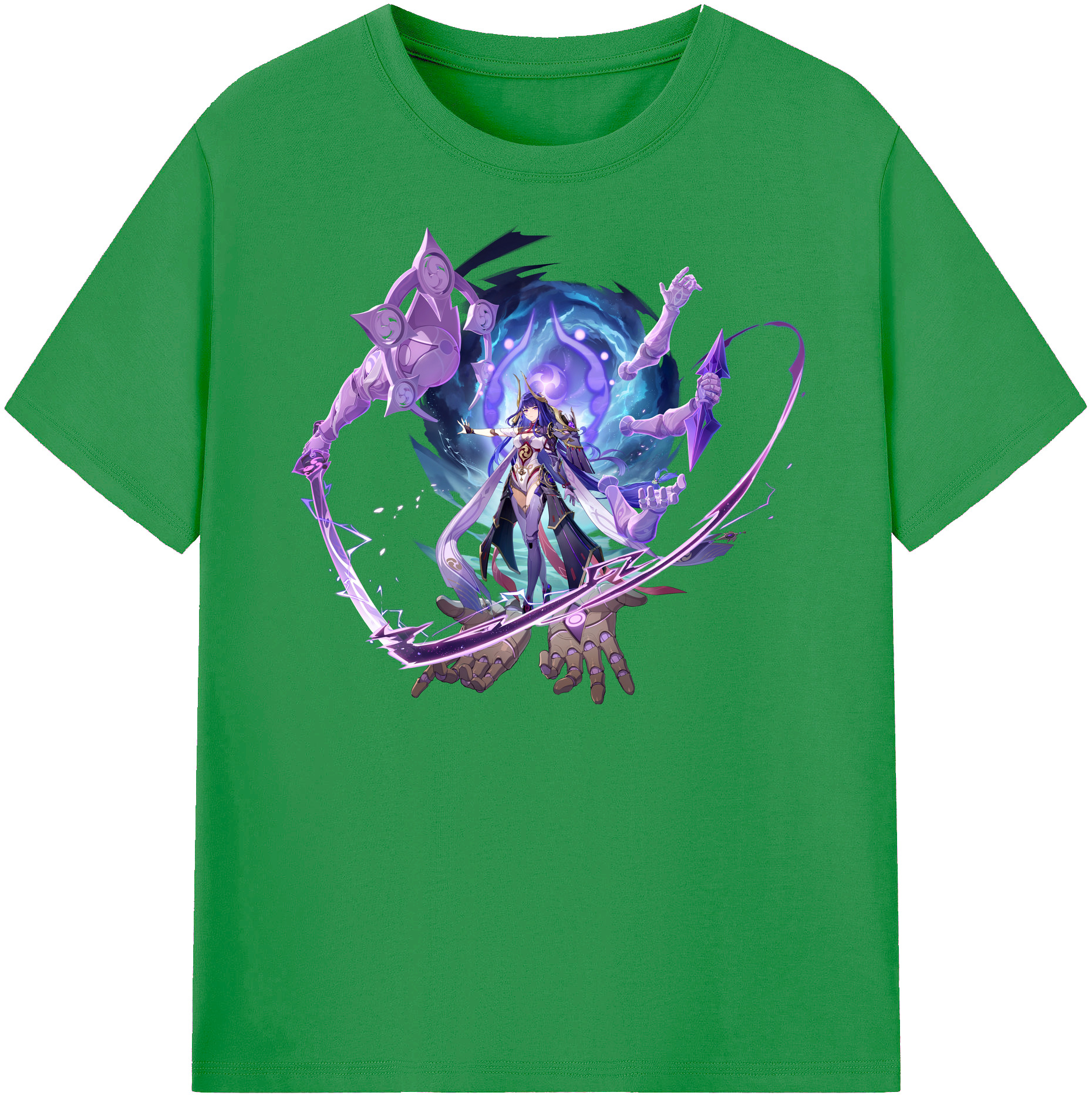 げんし神 雷電将軍 らいでんしょうぐん genshin Raiden Shogun レディースカジュアルプリントTシャツ（綿100％）