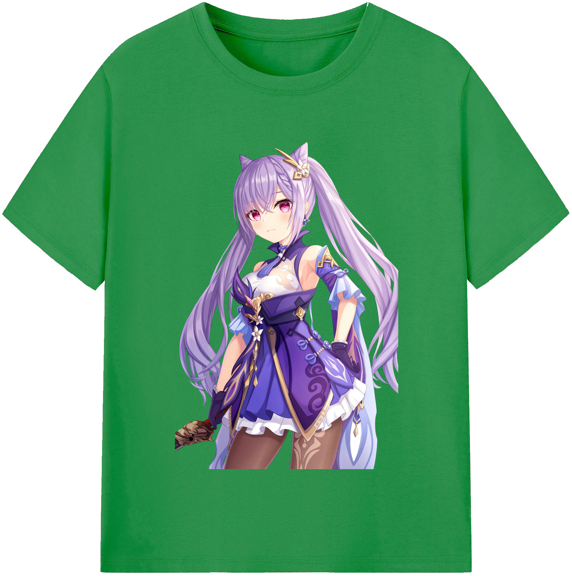 げんし神 刻晴 こくせい genshin Kokusei レディースカジュアルプリントTシャツ（綿100％）