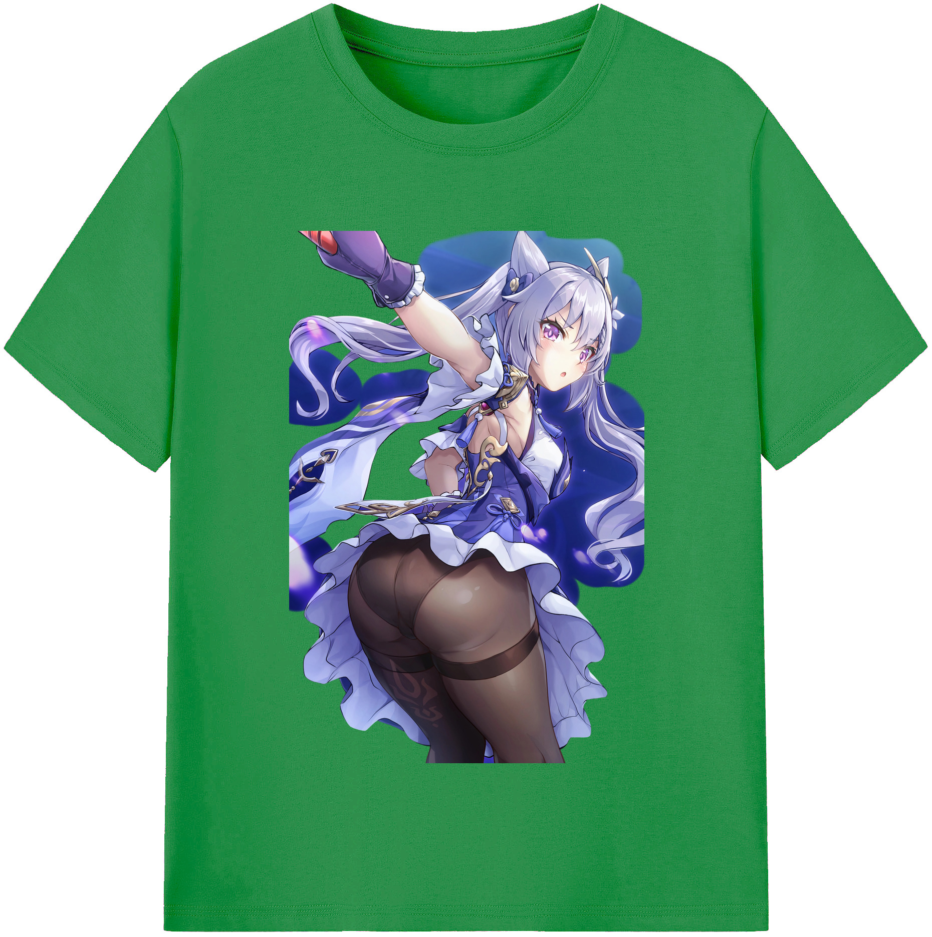 げんし神 刻晴 こくせい genshin Kokusei レディースカジュアルプリントTシャツ（綿100％）
