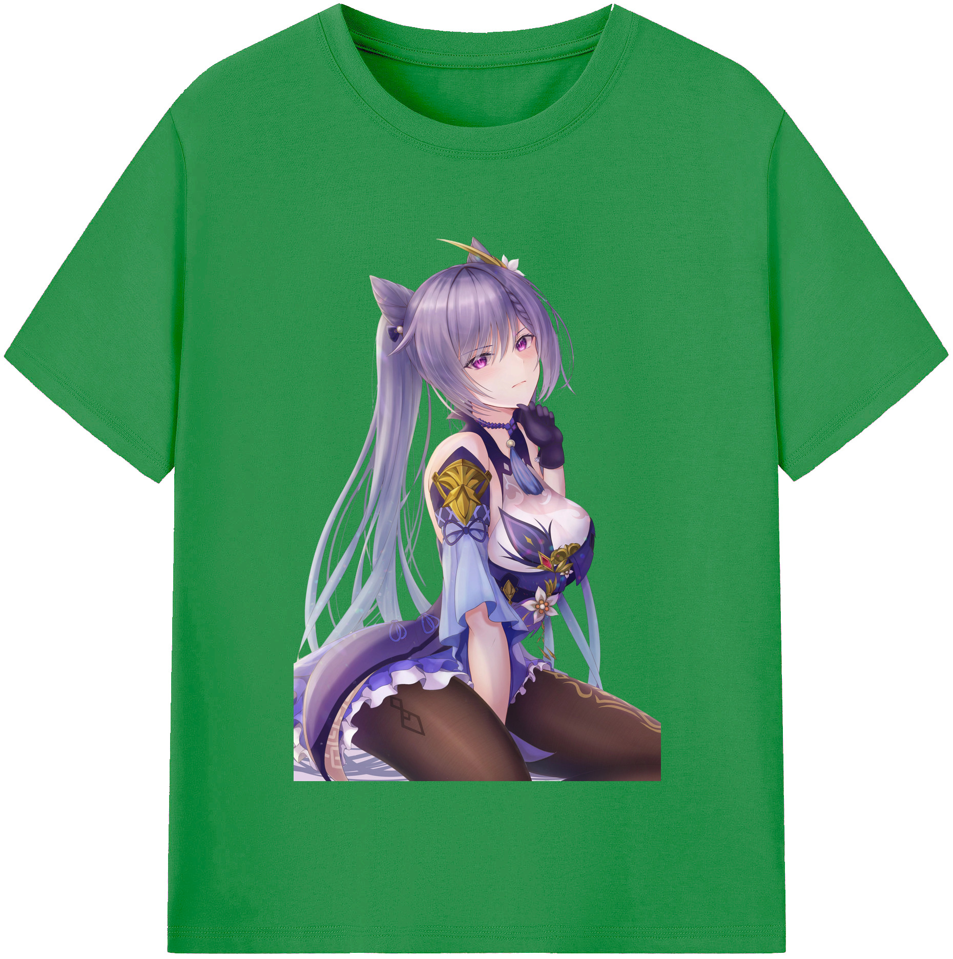 げんし神 刻晴 こくせい genshin Kokusei レディースカジュアルプリントTシャツ（綿100％）