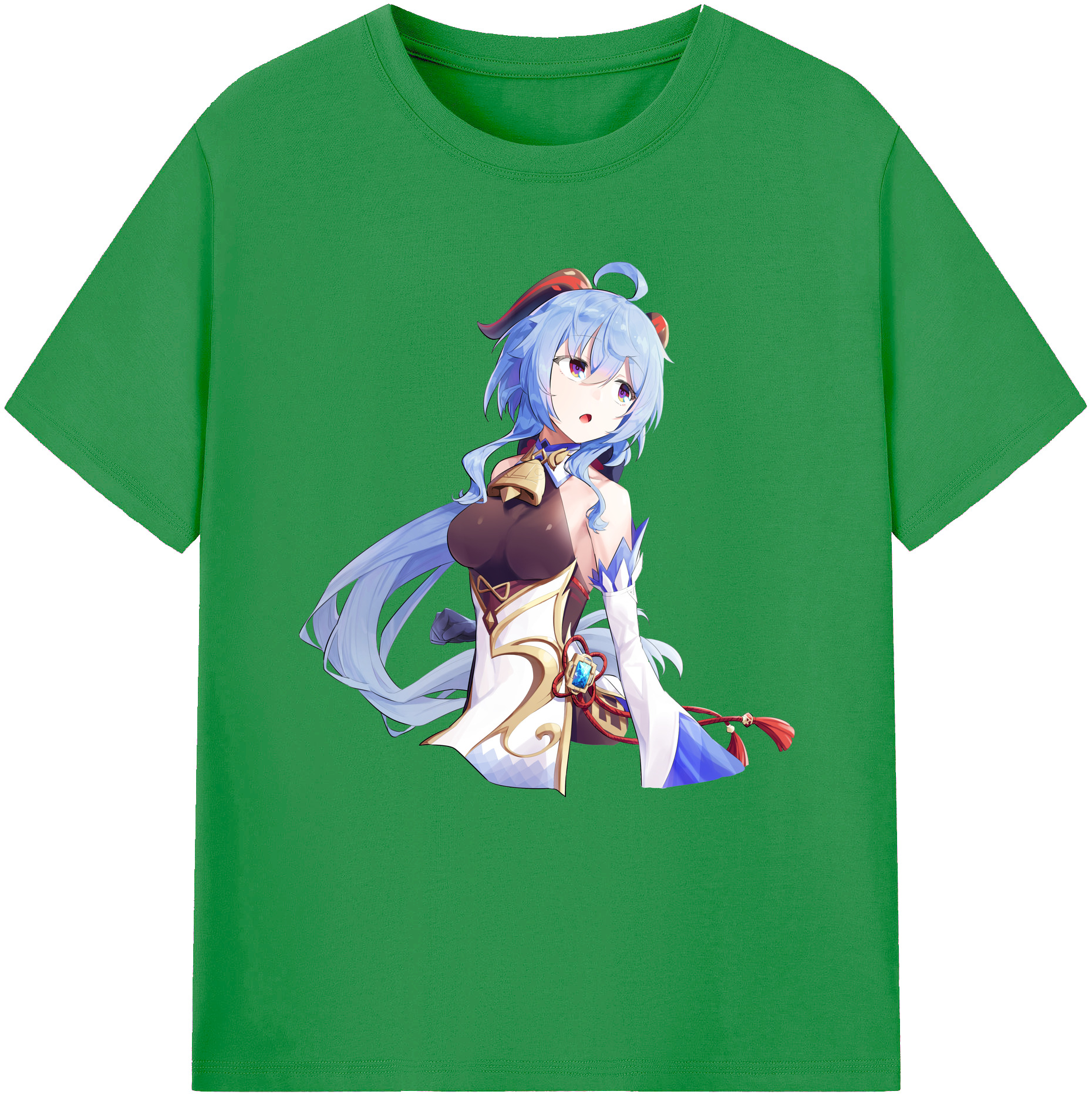 げんし神 甘雨 かんう genshin Ganyu レディースカジュアルプリントTシャツ（綿100％）