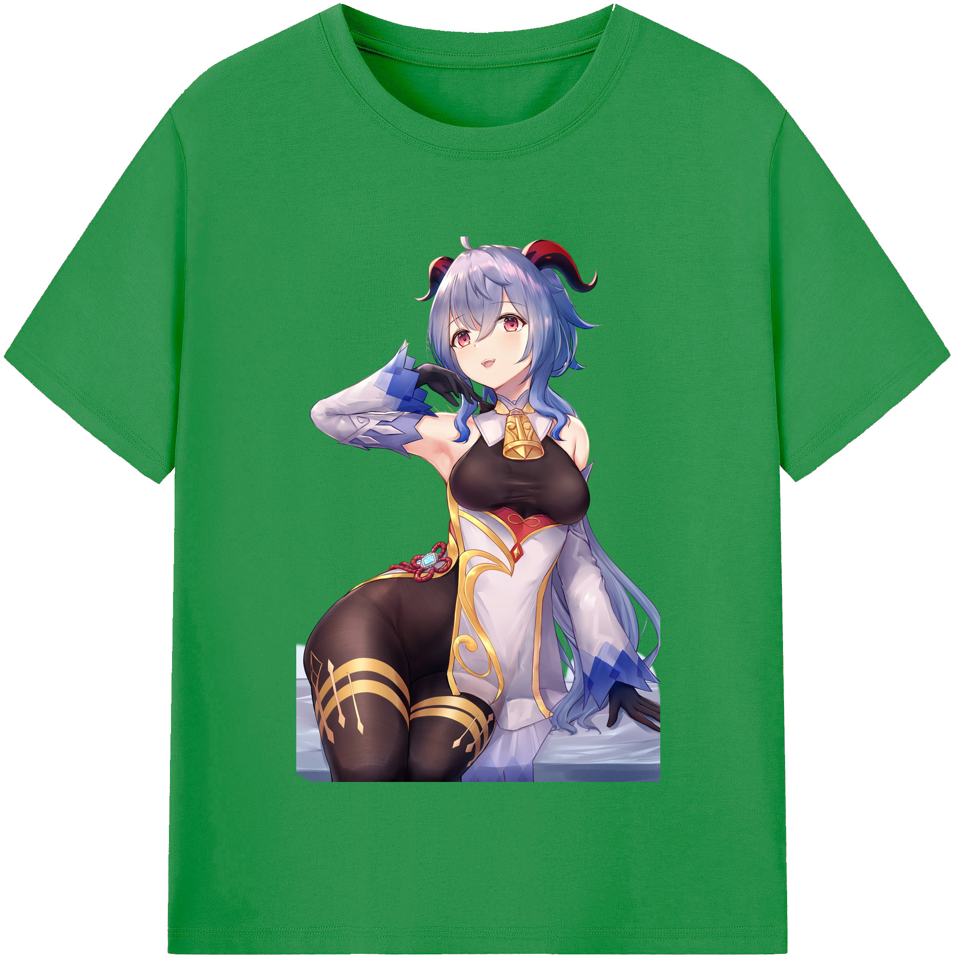 げんし神 甘雨 かんう genshin Ganyu レディースカジュアルプリントTシャツ（綿100％）