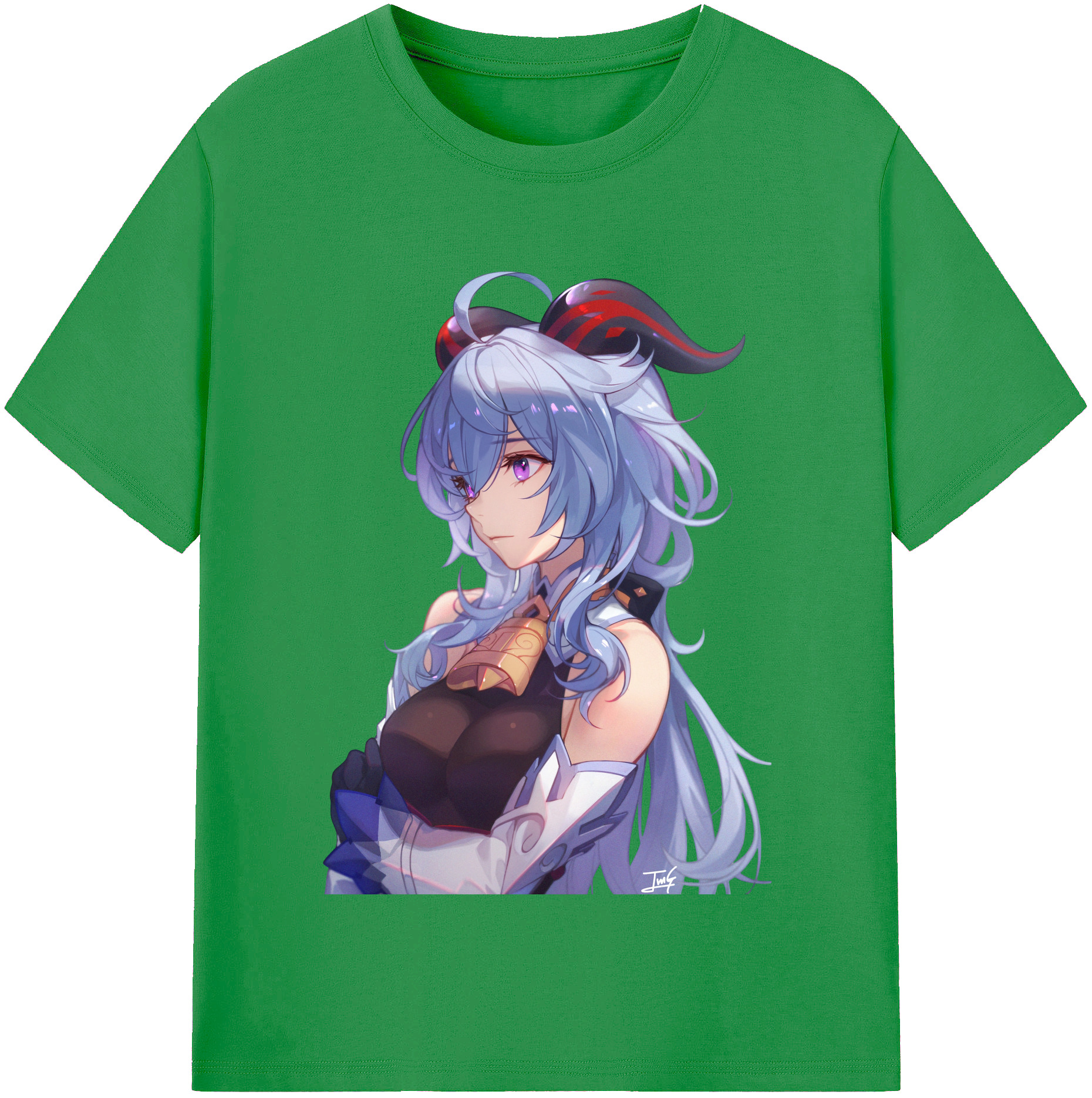 げんし神 甘雨 かんう genshin Ganyu レディースカジュアルプリントTシャツ（綿100％）